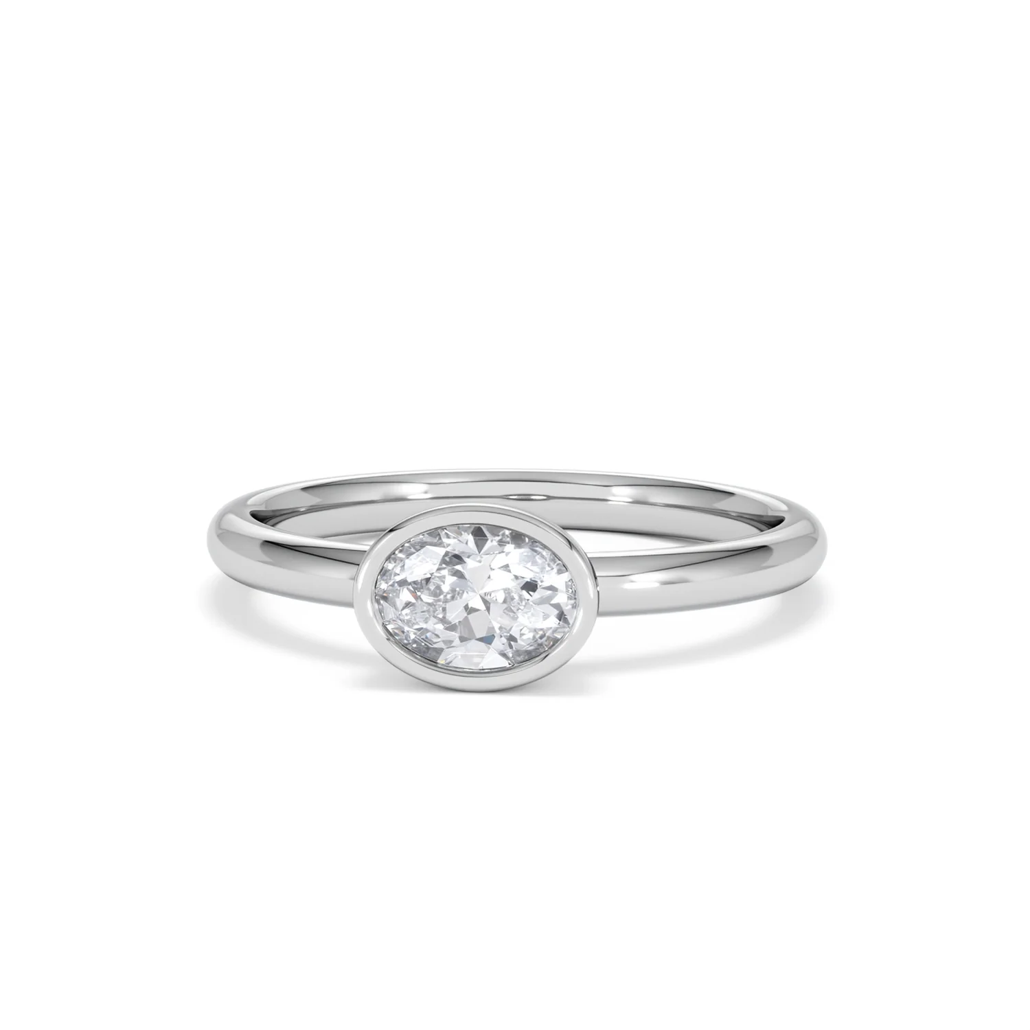 Horizon Oval Cut Lab Diamond Solitaire Ring 0.50ct H/SI in 9K White Gold - Image 88