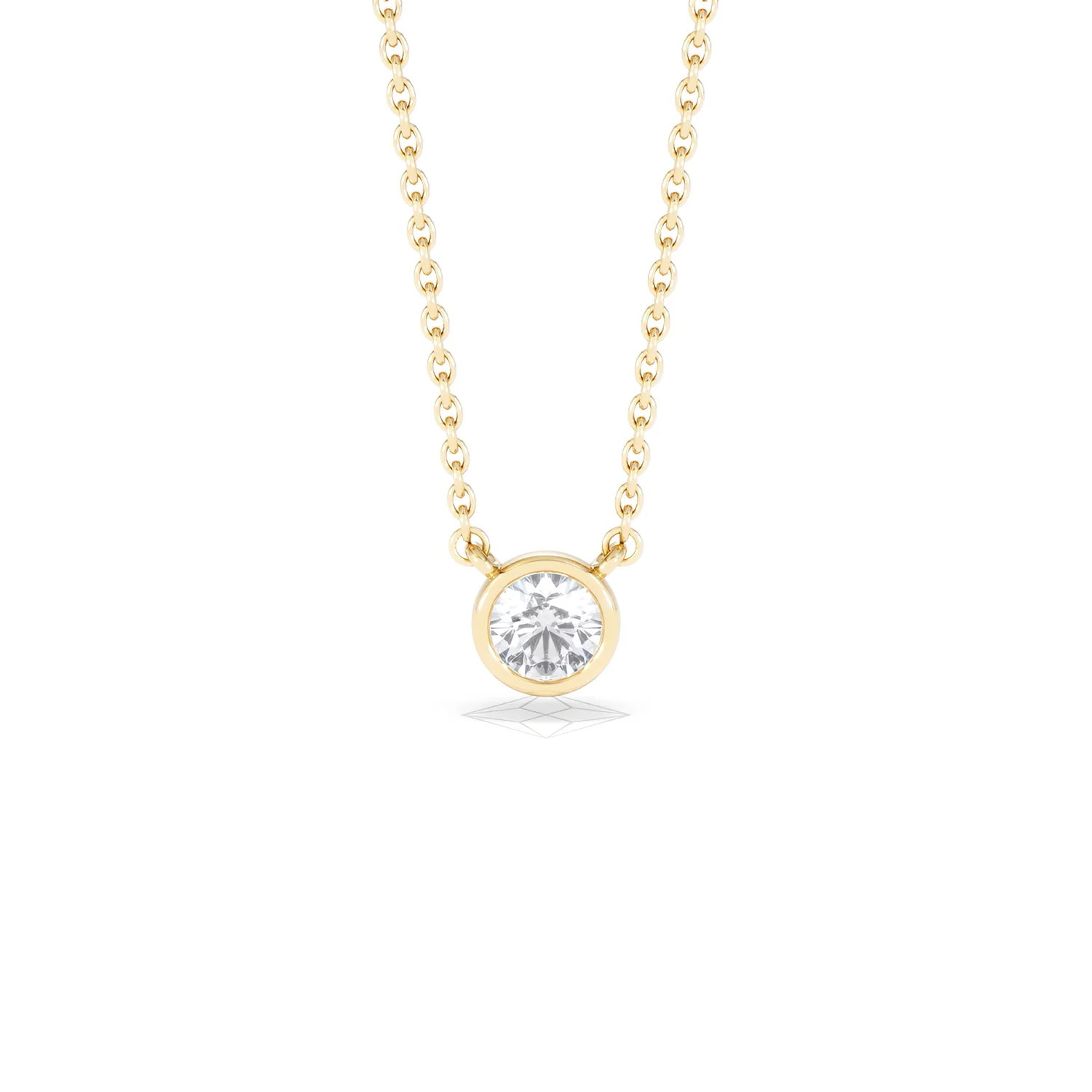 Horizon Round Cut Lab Diamond Solitaire Necklace 0.25ct H/SI in 18k Gold Vermeil - Image 10