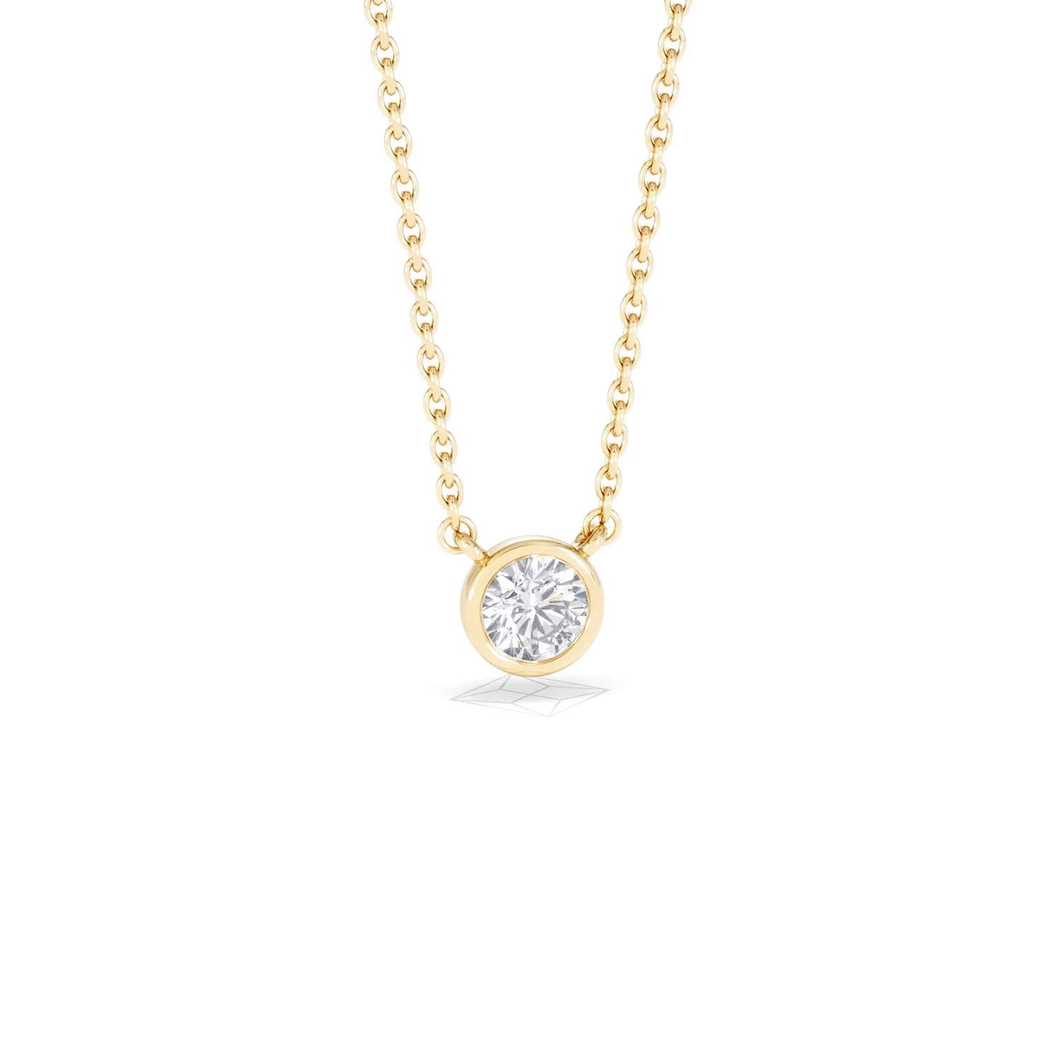 Horizon Round Cut Lab Diamond Solitaire Necklace 0.25ct H/SI in 18k Gold Vermeil - Image 13