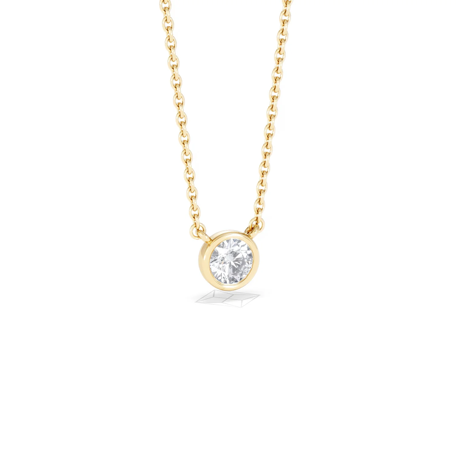 Horizon Round Cut Lab Diamond Solitaire Necklace 0.25ct H/SI in 18k Gold Vermeil - Image 15