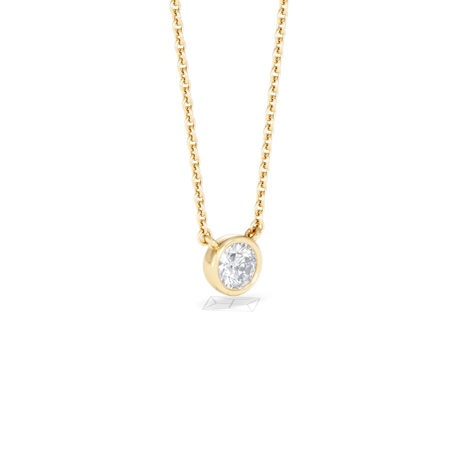 Horizon Round Cut Lab Diamond Solitaire Necklace 0.25ct H/SI in 18k Gold Vermeil - Image 18