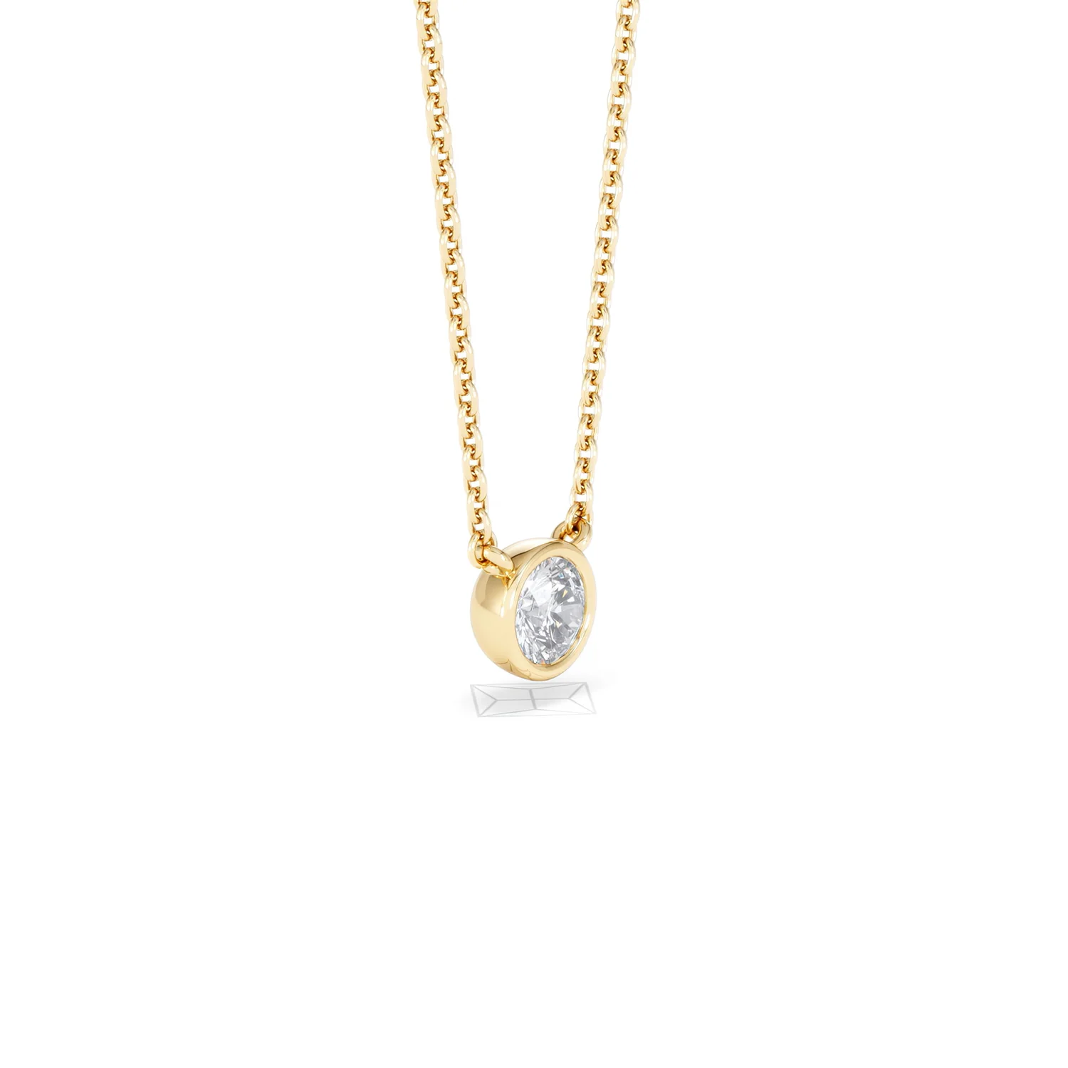 Horizon Round Cut Lab Diamond Solitaire Necklace 0.25ct H/SI in 18k Gold Vermeil - Image 21