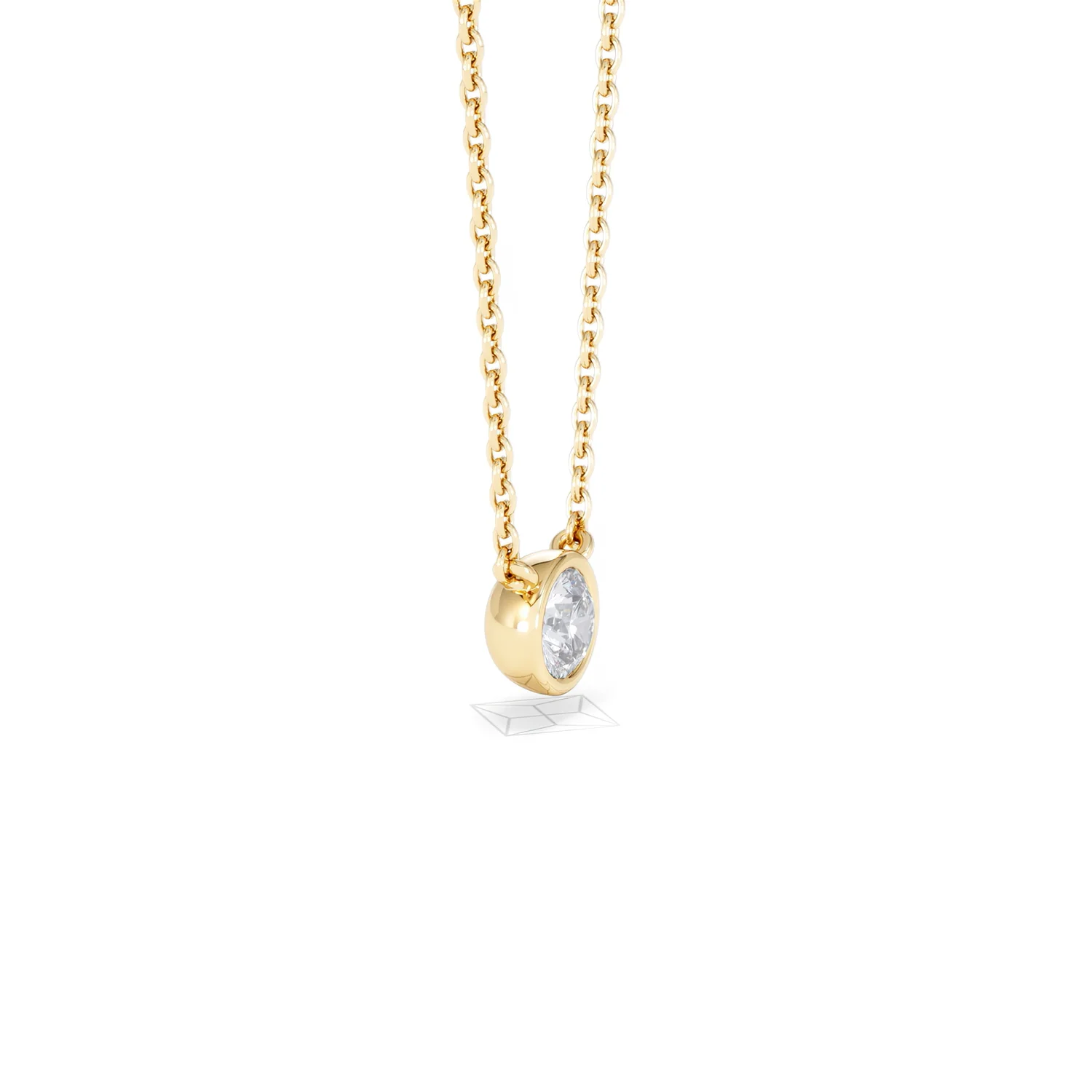 Horizon Round Cut Lab Diamond Solitaire Necklace 0.25ct H/SI in 18k Gold Vermeil - Image 24