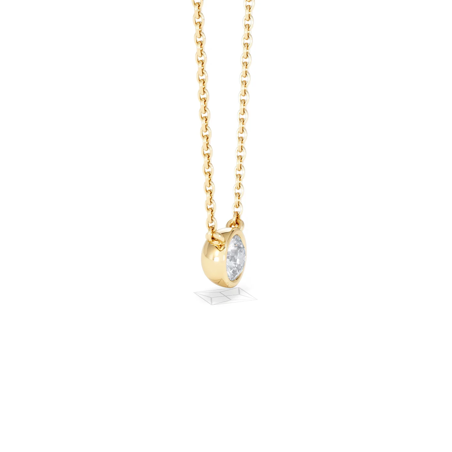 Horizon Round Cut Lab Diamond Solitaire Necklace 0.25ct H/SI in 18k Gold Vermeil - Image 25
