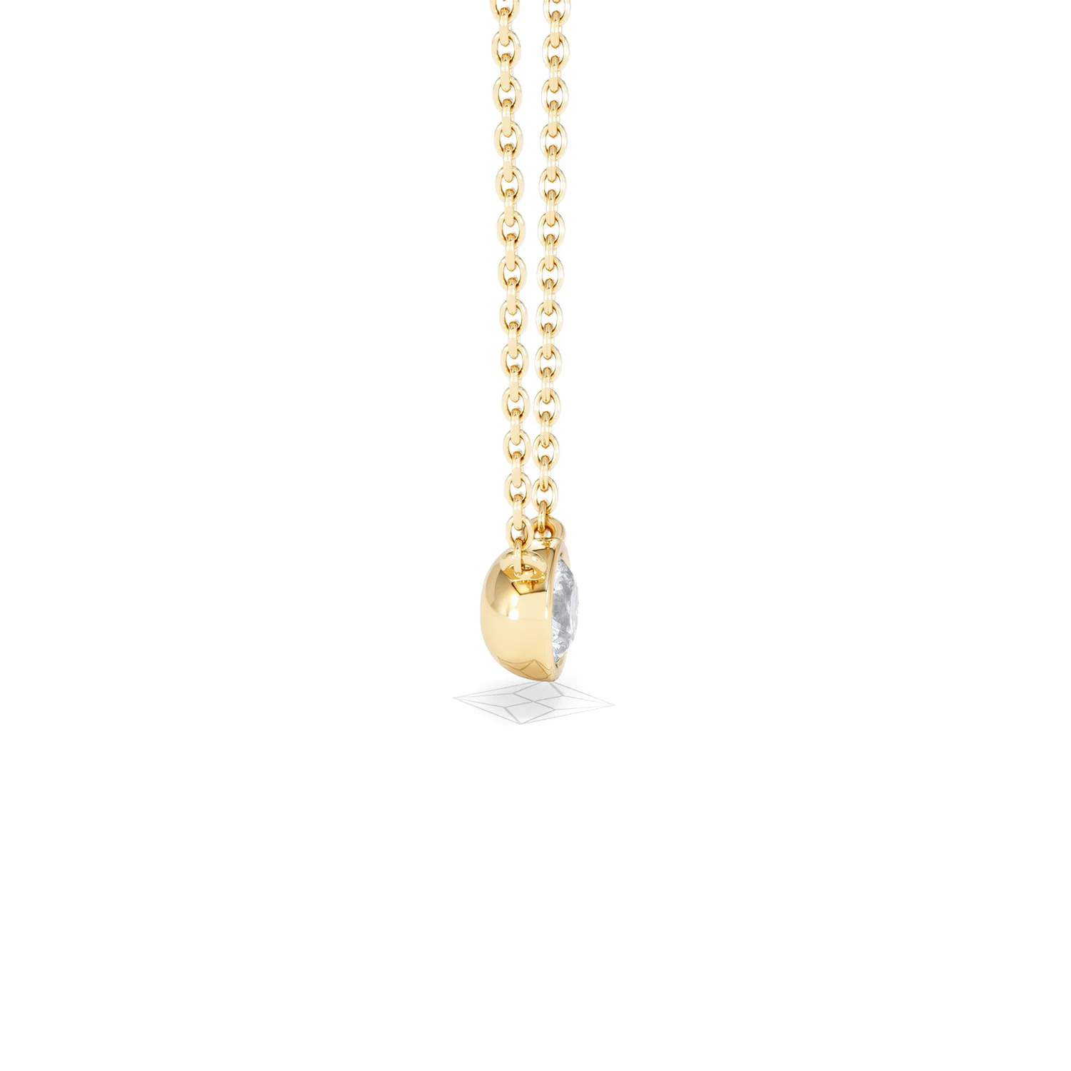 Horizon Round Cut Lab Diamond Solitaire Necklace 0.25ct H/SI in 18k Gold Vermeil - Image 28