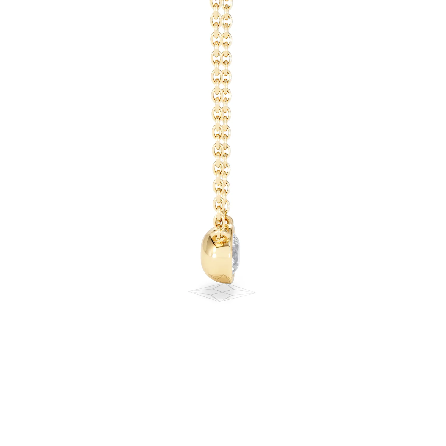 Horizon Round Cut Lab Diamond Solitaire Necklace 0.25ct H/SI in 18k Gold Vermeil - Image 29