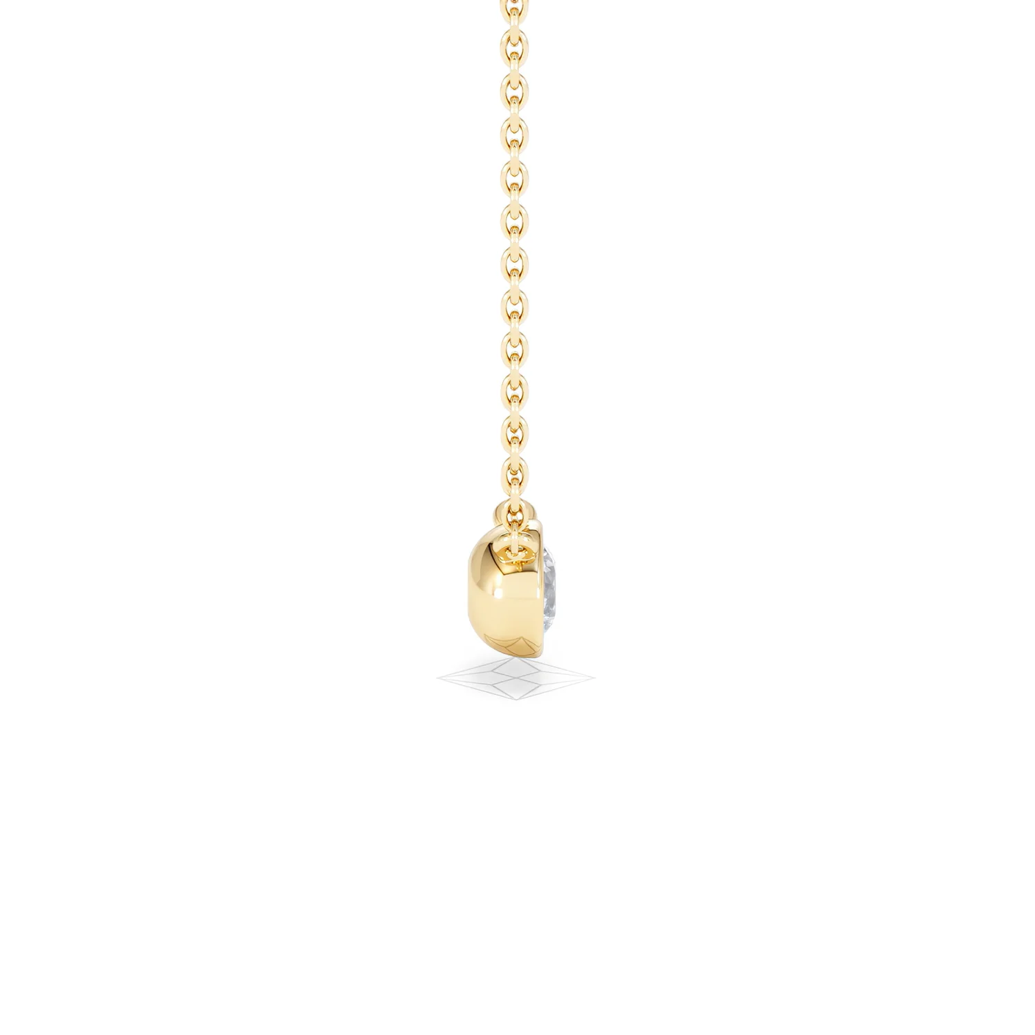 Horizon Round Cut Lab Diamond Solitaire Necklace 0.25ct H/SI in 18k Gold Vermeil - Image 30