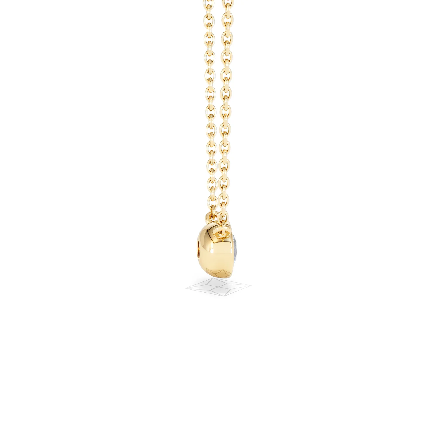 Horizon Round Cut Lab Diamond Solitaire Necklace 0.25ct H/SI in 18k Gold Vermeil - Image 32