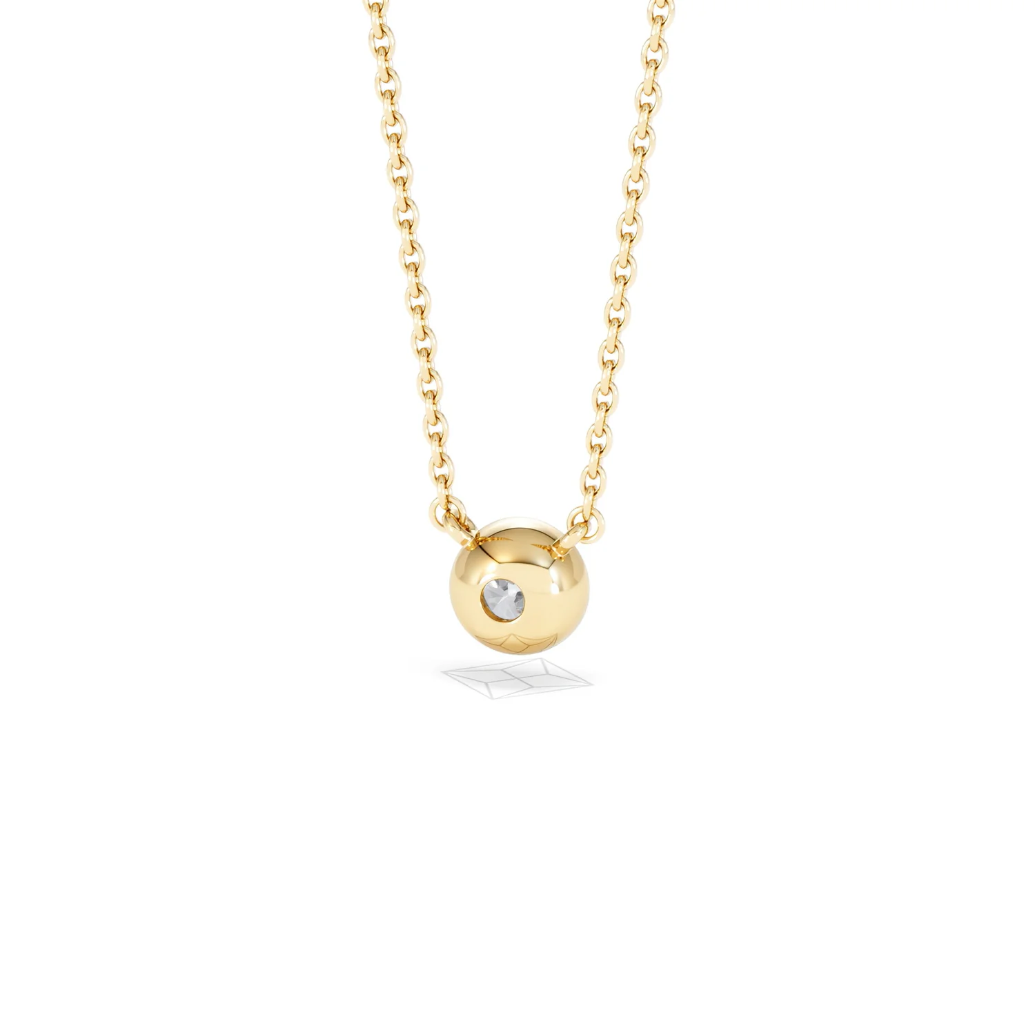 Horizon Round Cut Lab Diamond Solitaire Necklace 0.25ct H/SI in 18k Gold Vermeil - Image 46