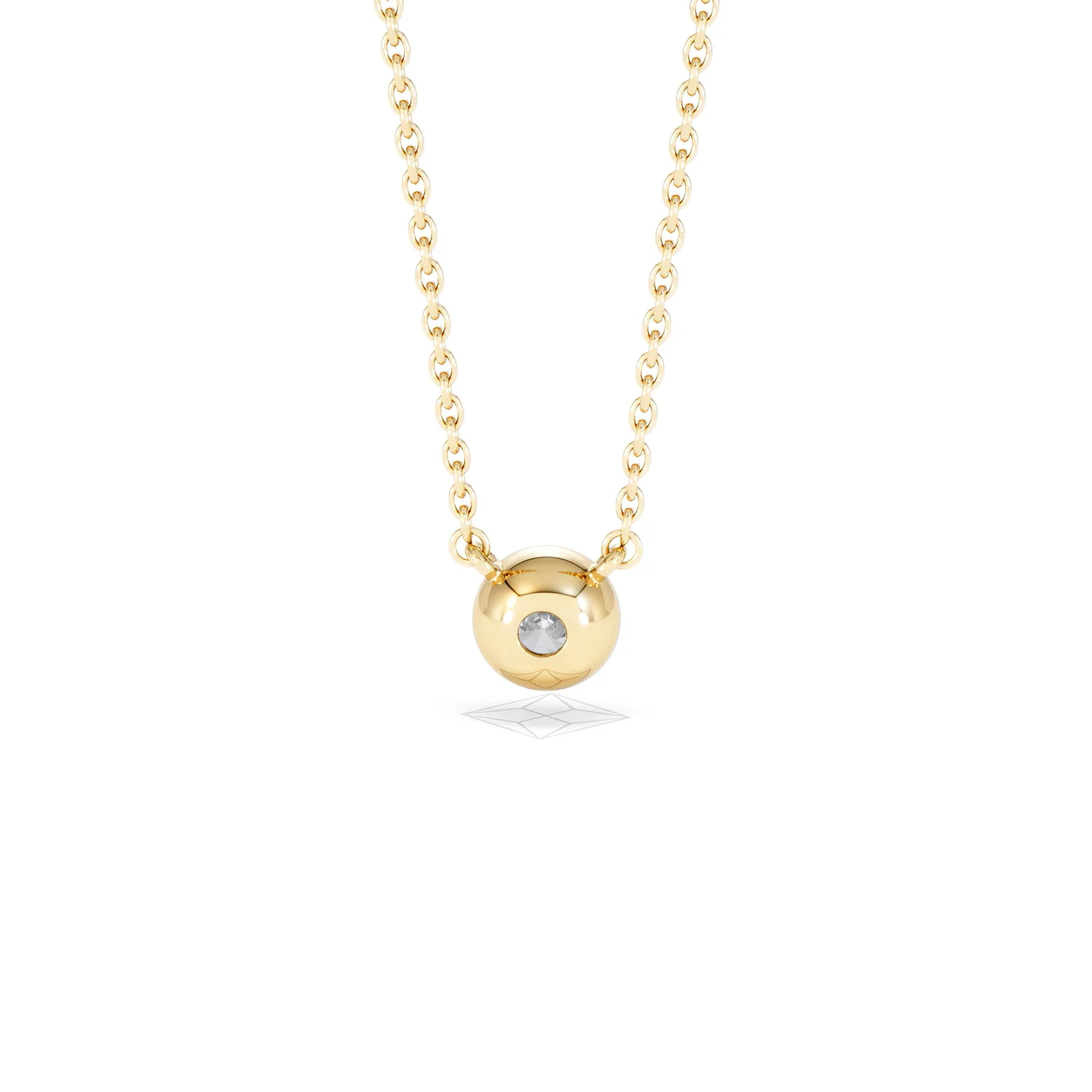 Horizon Round Cut Lab Diamond Solitaire Necklace 0.25ct H/SI in 18k Gold Vermeil - Image 49