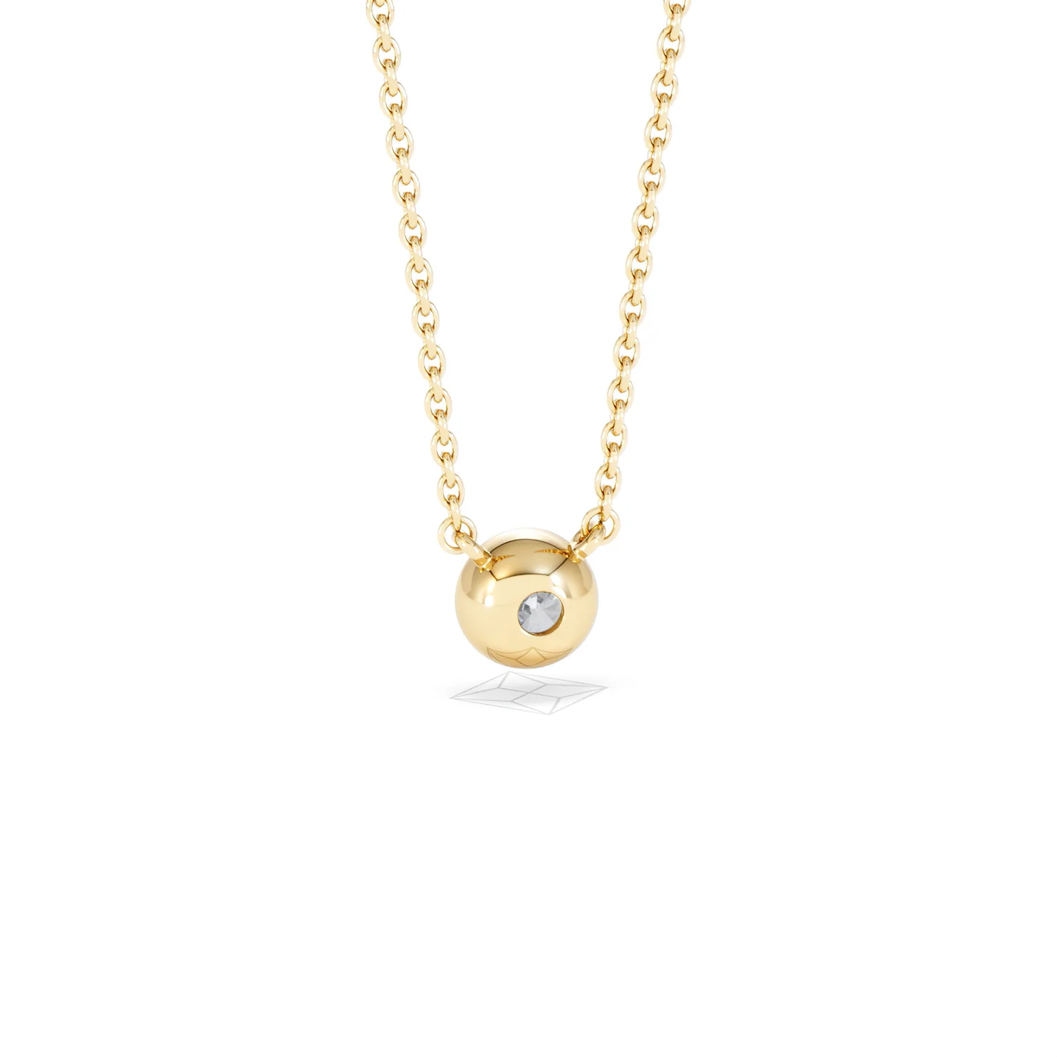 Horizon Round Cut Lab Diamond Solitaire Necklace 0.25ct H/SI in 18k Gold Vermeil - Image 53