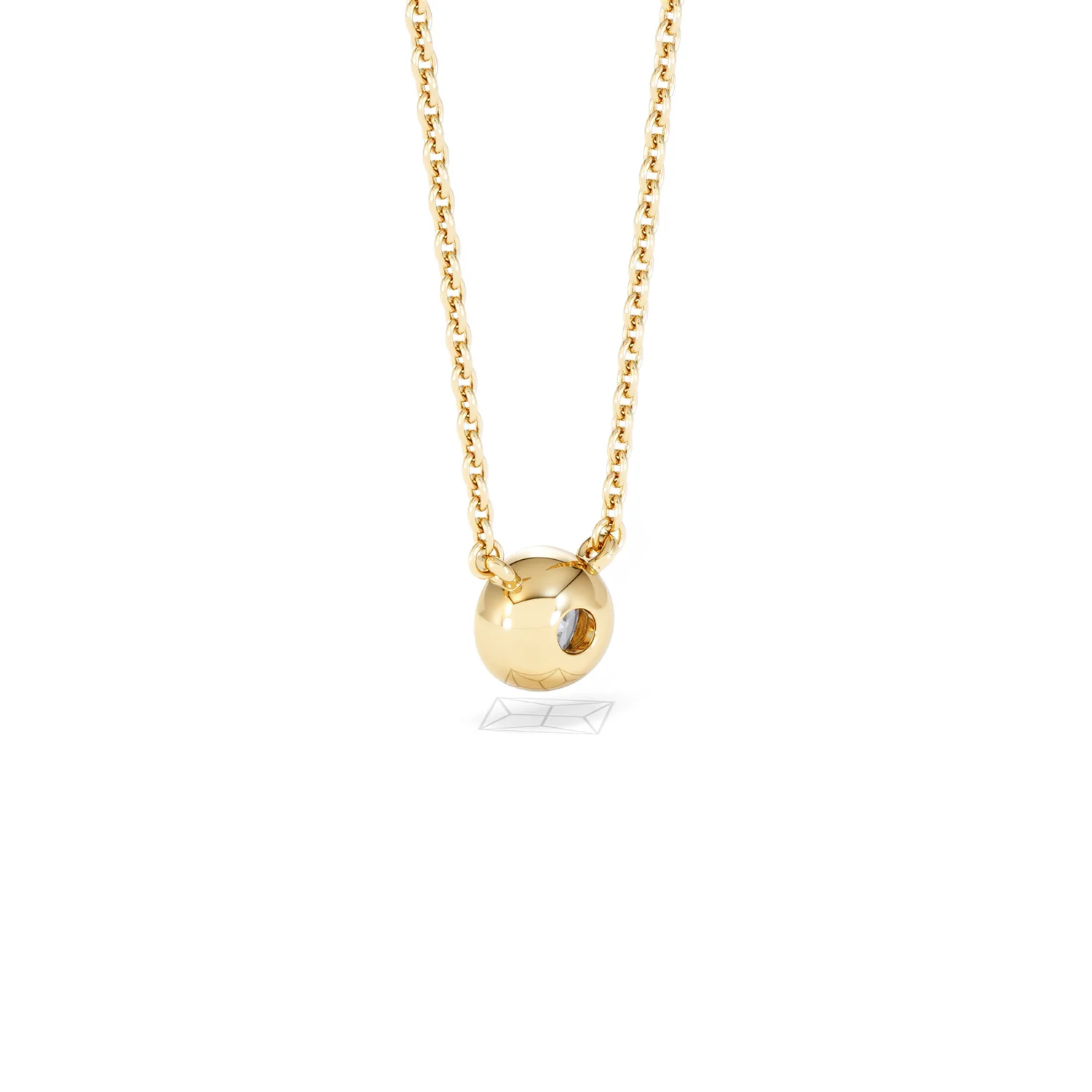 Horizon Round Cut Lab Diamond Solitaire Necklace 0.25ct H/SI in 18k Gold Vermeil - Image 58