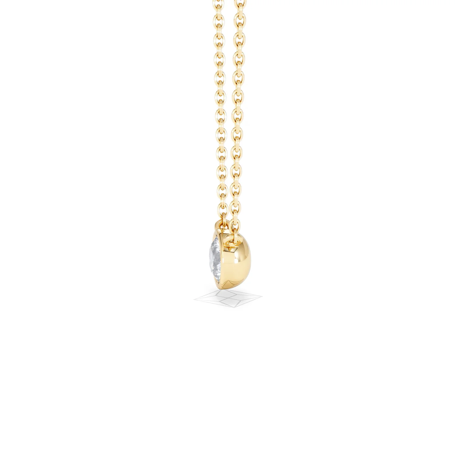 Horizon Round Cut Lab Diamond Solitaire Necklace 0.25ct H/SI in 18k Gold Vermeil - Image 72