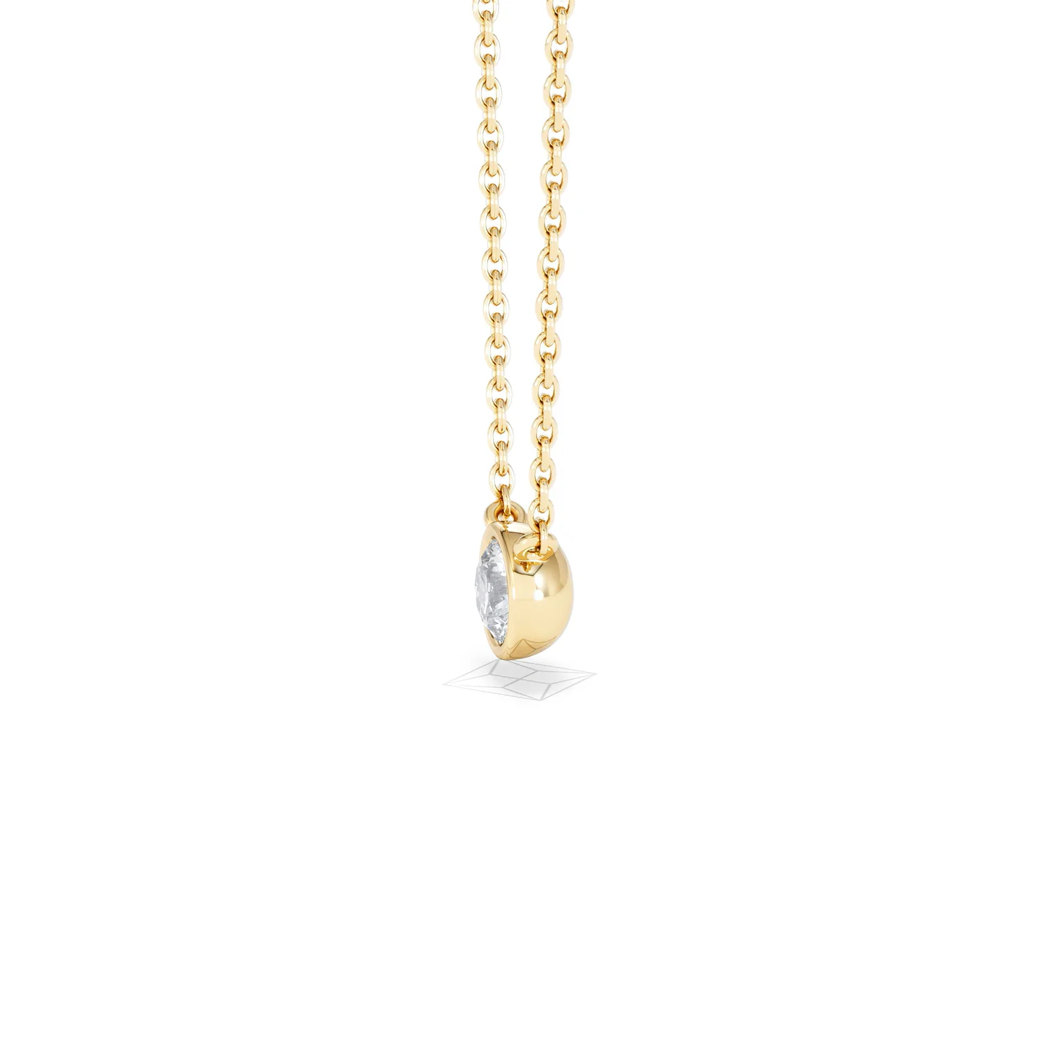 Horizon Round Cut Lab Diamond Solitaire Necklace 0.25ct H/SI in 18k Gold Vermeil - Image 73