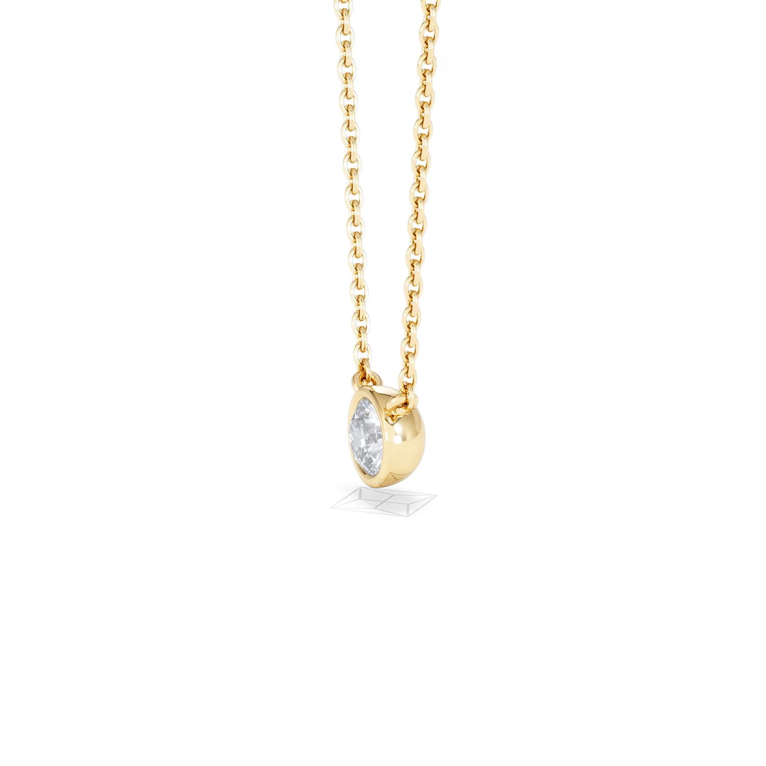 Horizon Round Cut Lab Diamond Solitaire Necklace 0.25ct H/SI in 18k Gold Vermeil - Image 75