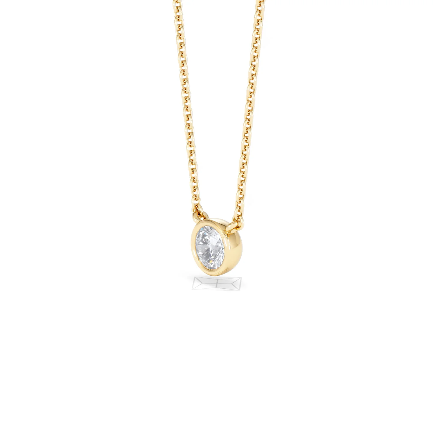 Horizon Round Cut Lab Diamond Solitaire Necklace 0.25ct H/SI in 18k Gold Vermeil - Image 79