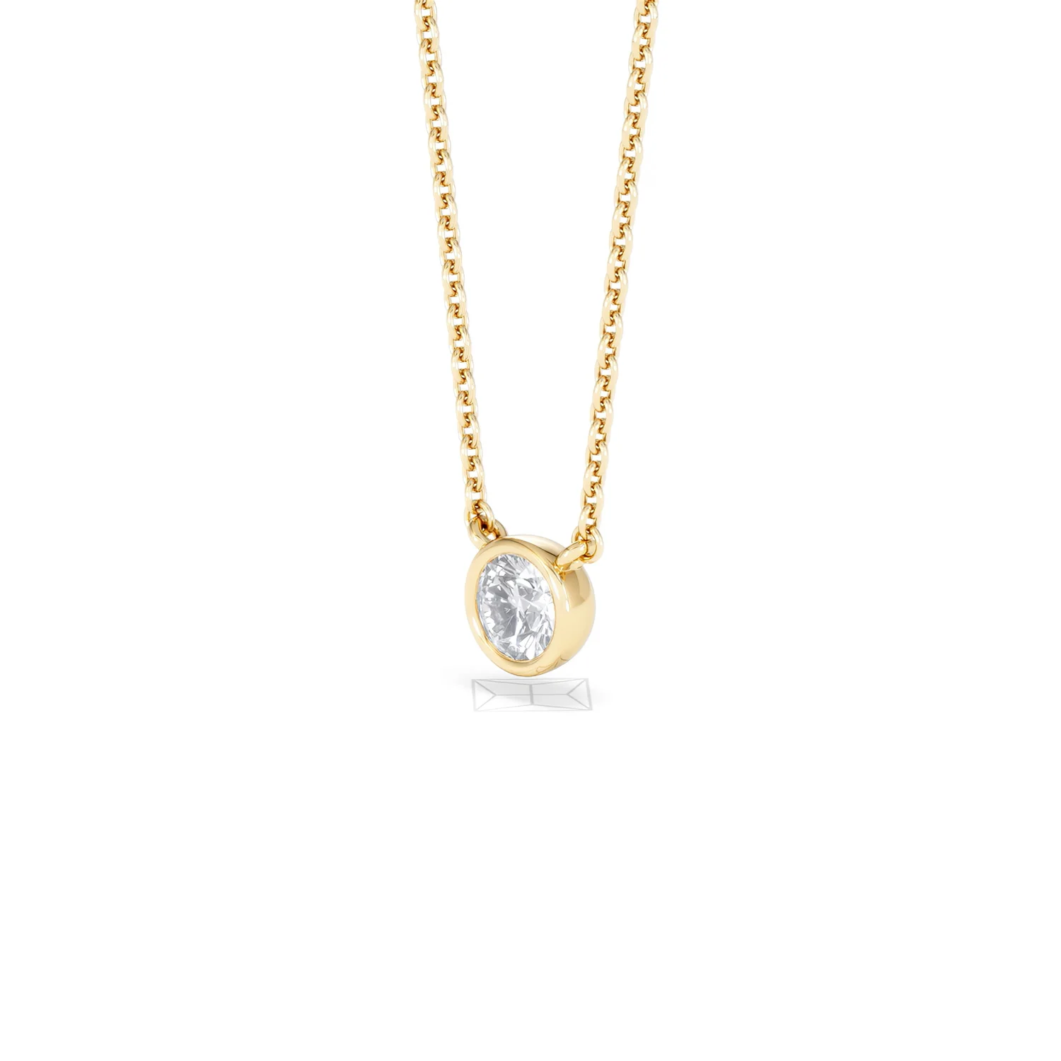Horizon Round Cut Lab Diamond Solitaire Necklace 0.25ct H/SI in 18k Gold Vermeil - Image 80