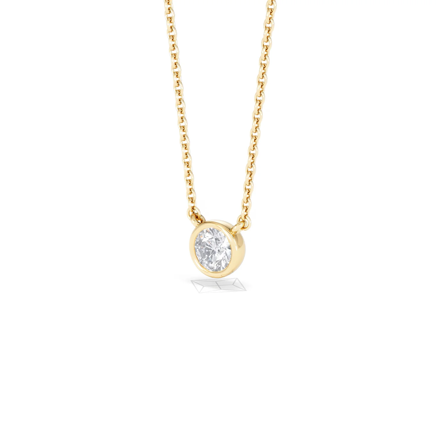 Horizon Round Cut Lab Diamond Solitaire Necklace 0.25ct H/SI in 18k Gold Vermeil - Image 82