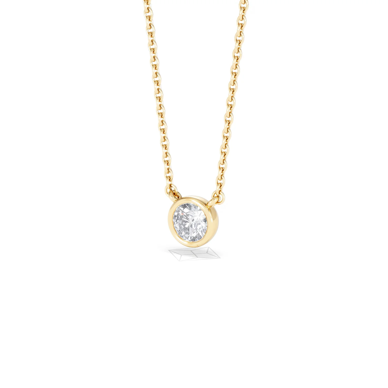Horizon Round Cut Lab Diamond Solitaire Necklace 0.25ct H/SI in 18k Gold Vermeil - Image 83