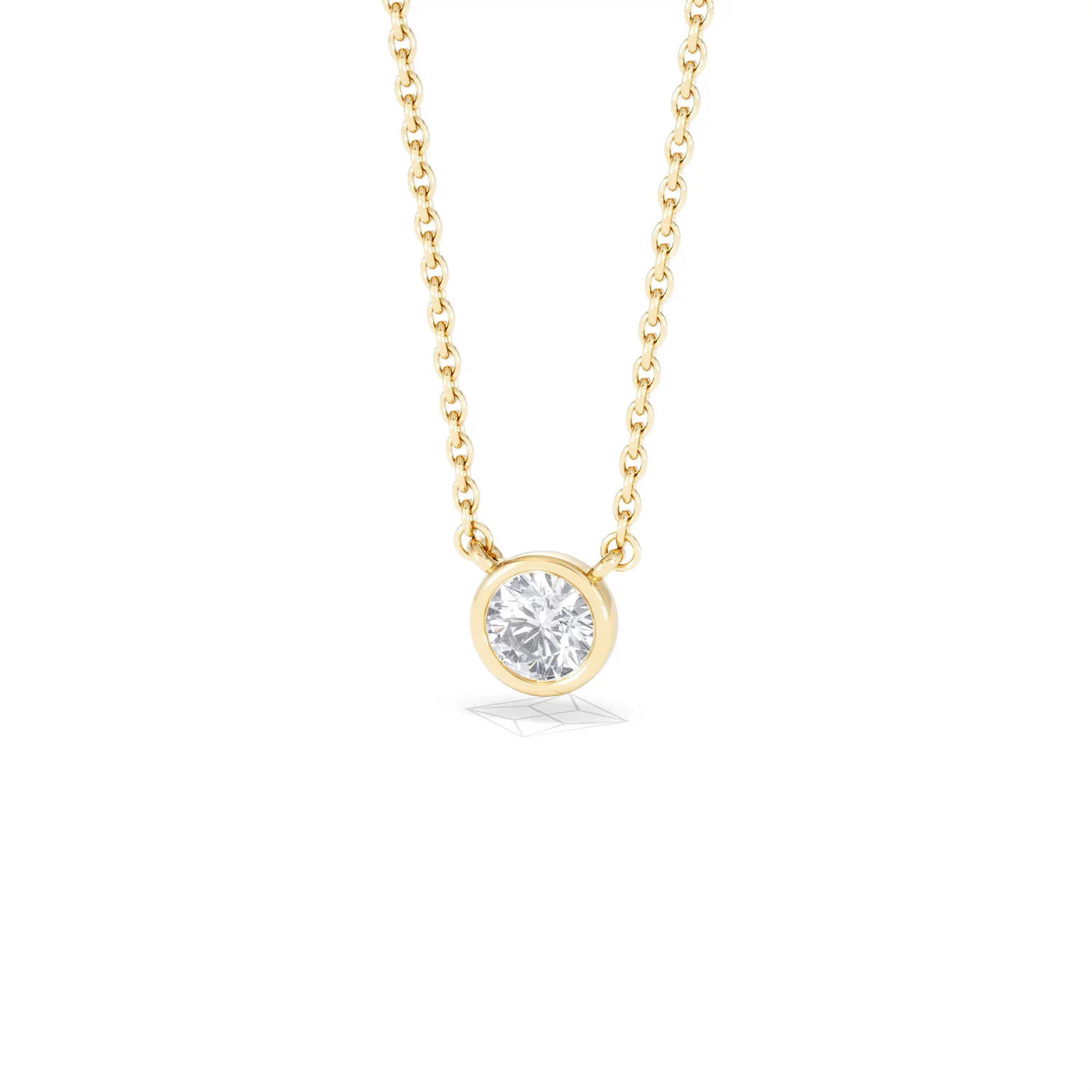 Horizon Round Cut Lab Diamond Solitaire Necklace 0.25ct H/SI in 18k Gold Vermeil - Image 86