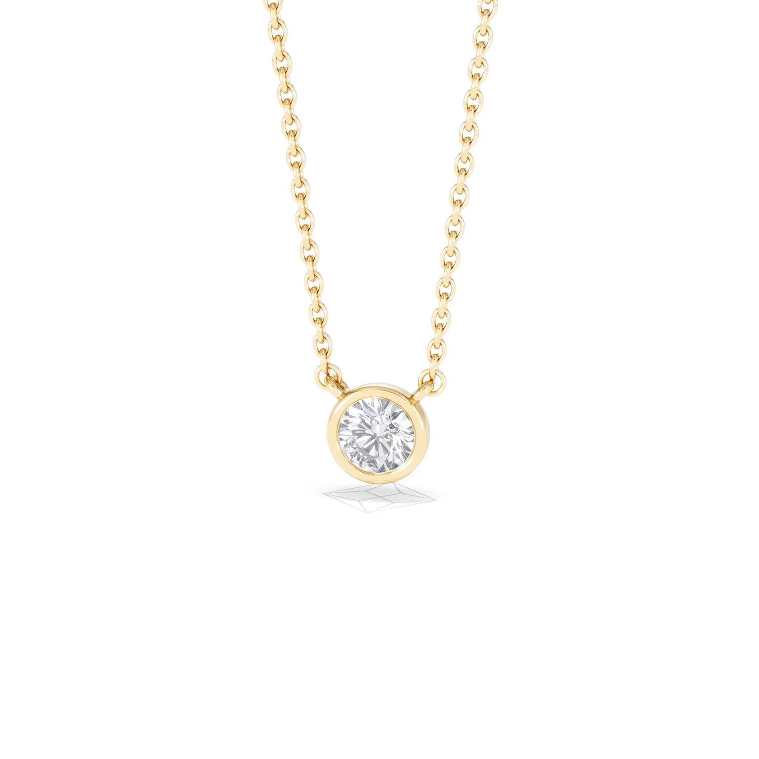 Horizon Round Cut Lab Diamond Solitaire Necklace 0.25ct H/SI in 18k Gold Vermeil - Image 87