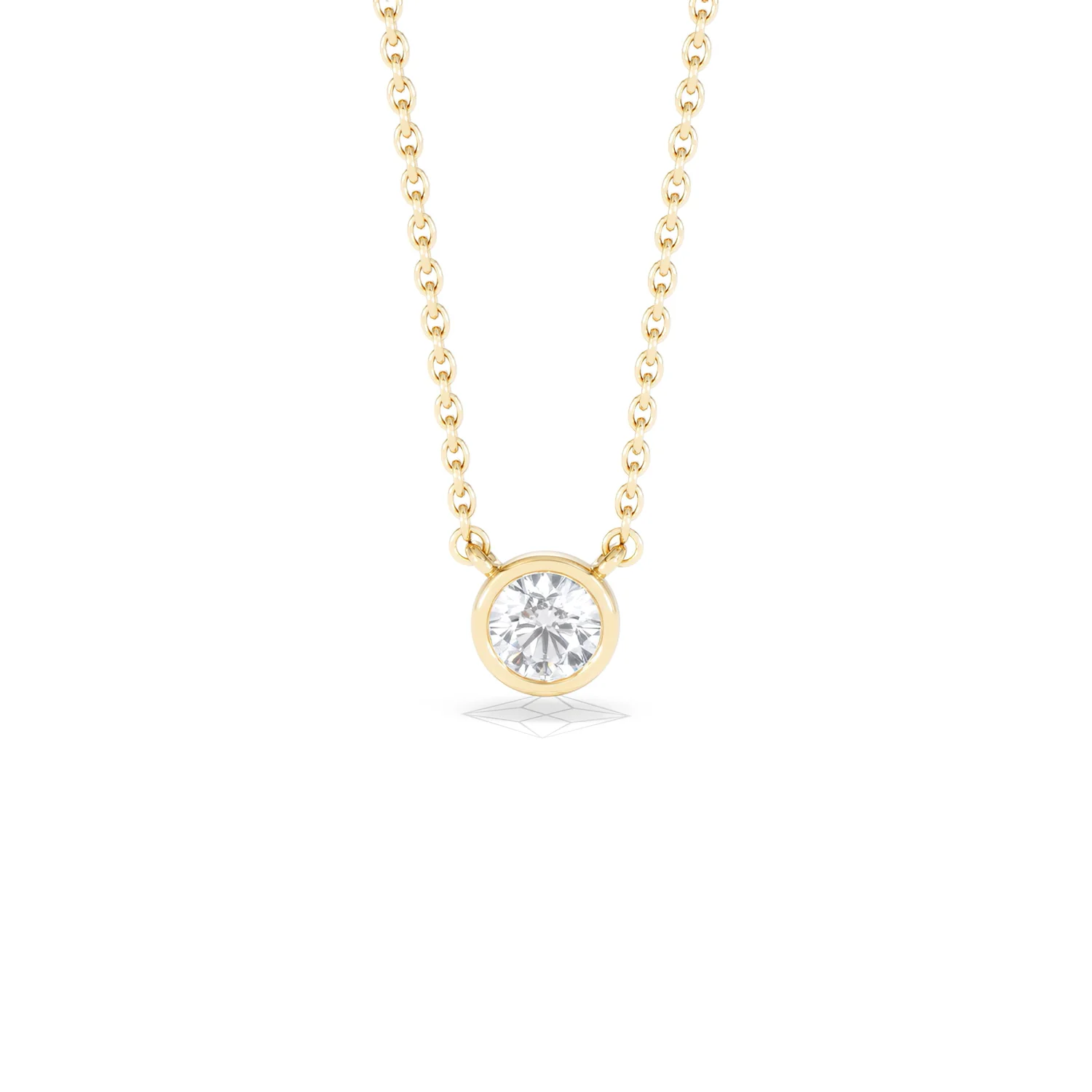 Horizon Round Cut Lab Diamond Solitaire Necklace 0.25ct H/SI in 18k Gold Vermeil - Image 89