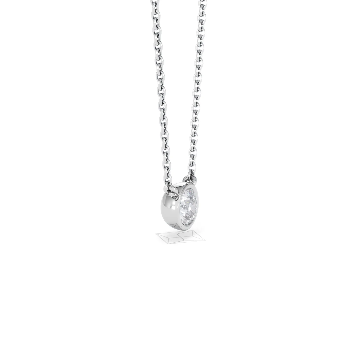 Horizon Round Cut Lab Diamond Solitaire Necklace 0.25ct H/SI in 925 Silver - Image 25