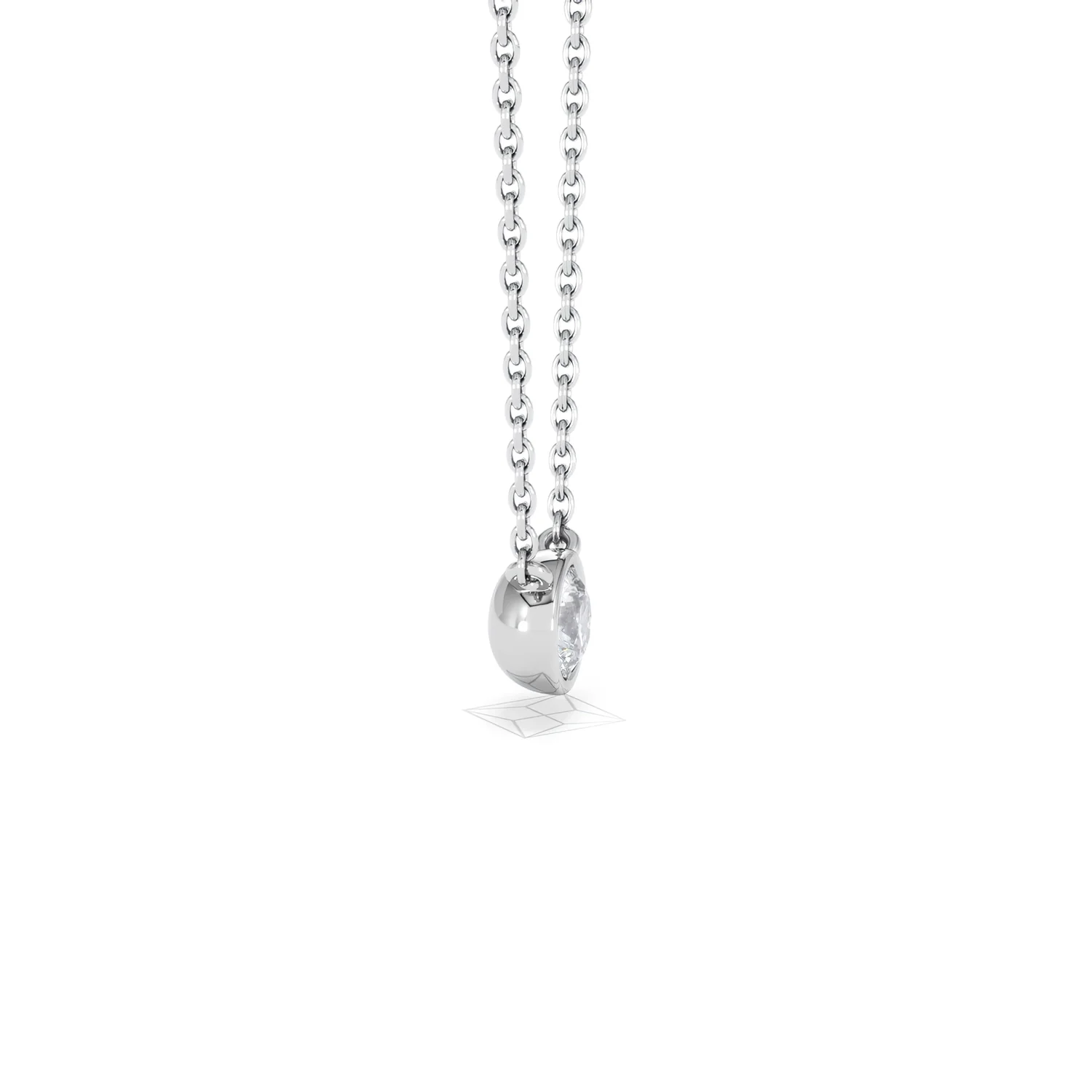 Horizon Round Cut Lab Diamond Solitaire Necklace 0.25ct H/SI in 925 Silver - Image 28