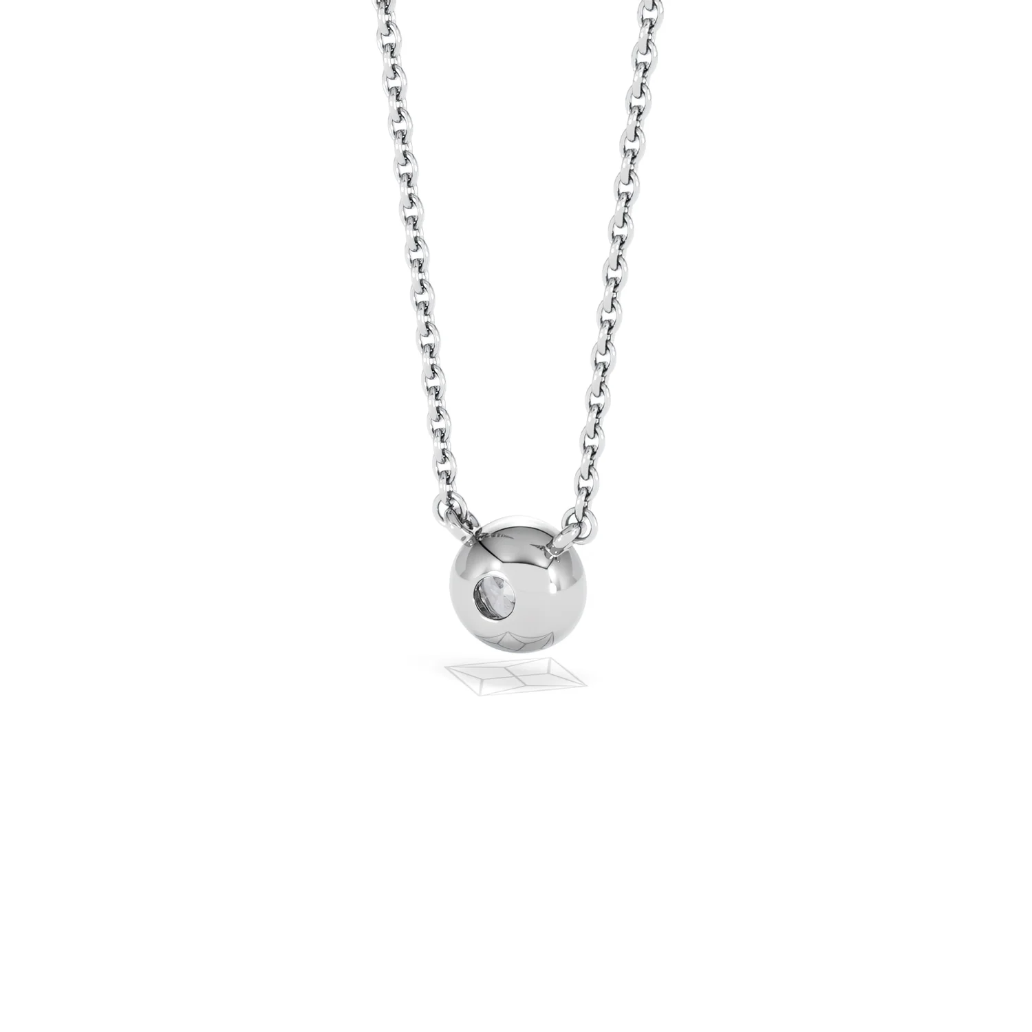 Horizon Round Cut Lab Diamond Solitaire Necklace 0.25ct H/SI in 925 Silver - Image 45