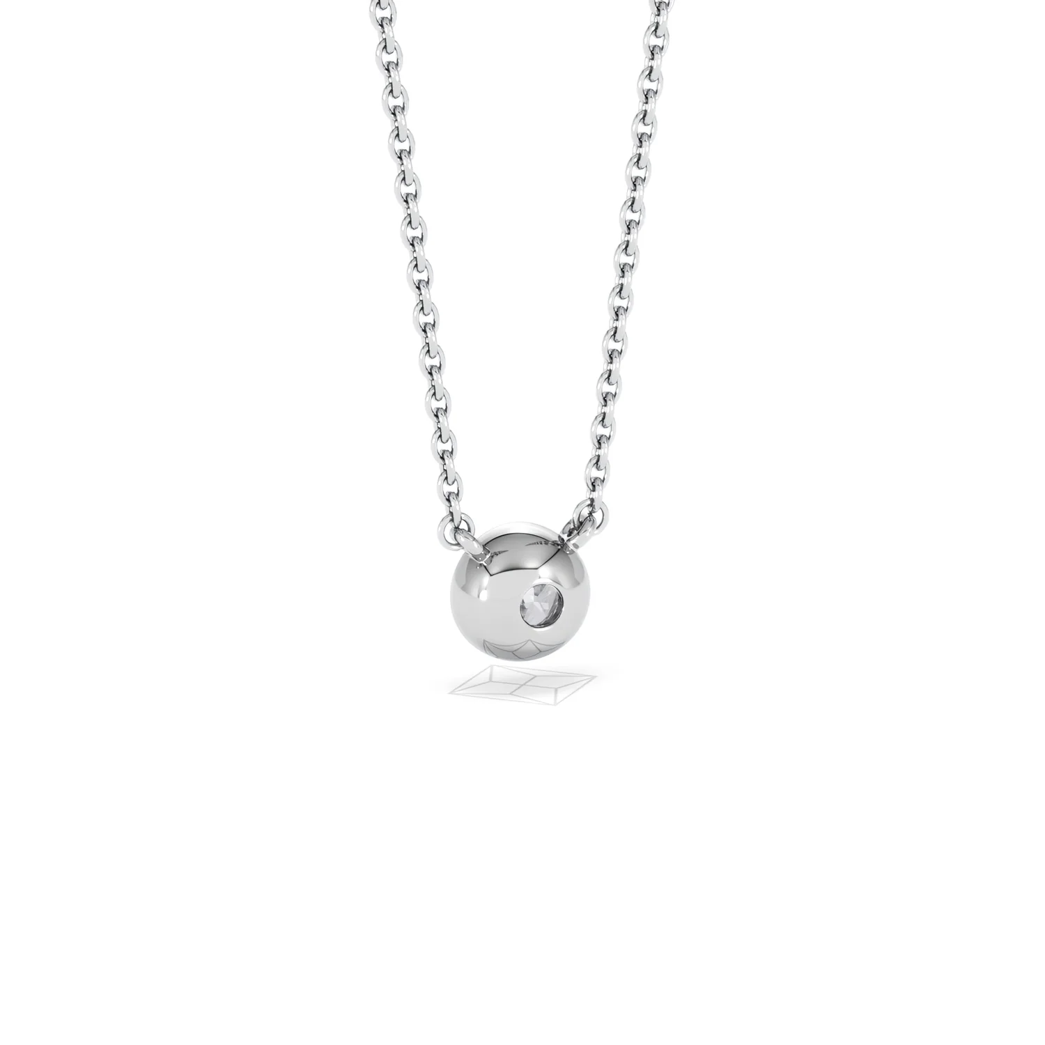 Horizon Round Cut Lab Diamond Solitaire Necklace 0.25ct H/SI in 925 Silver - Image 56