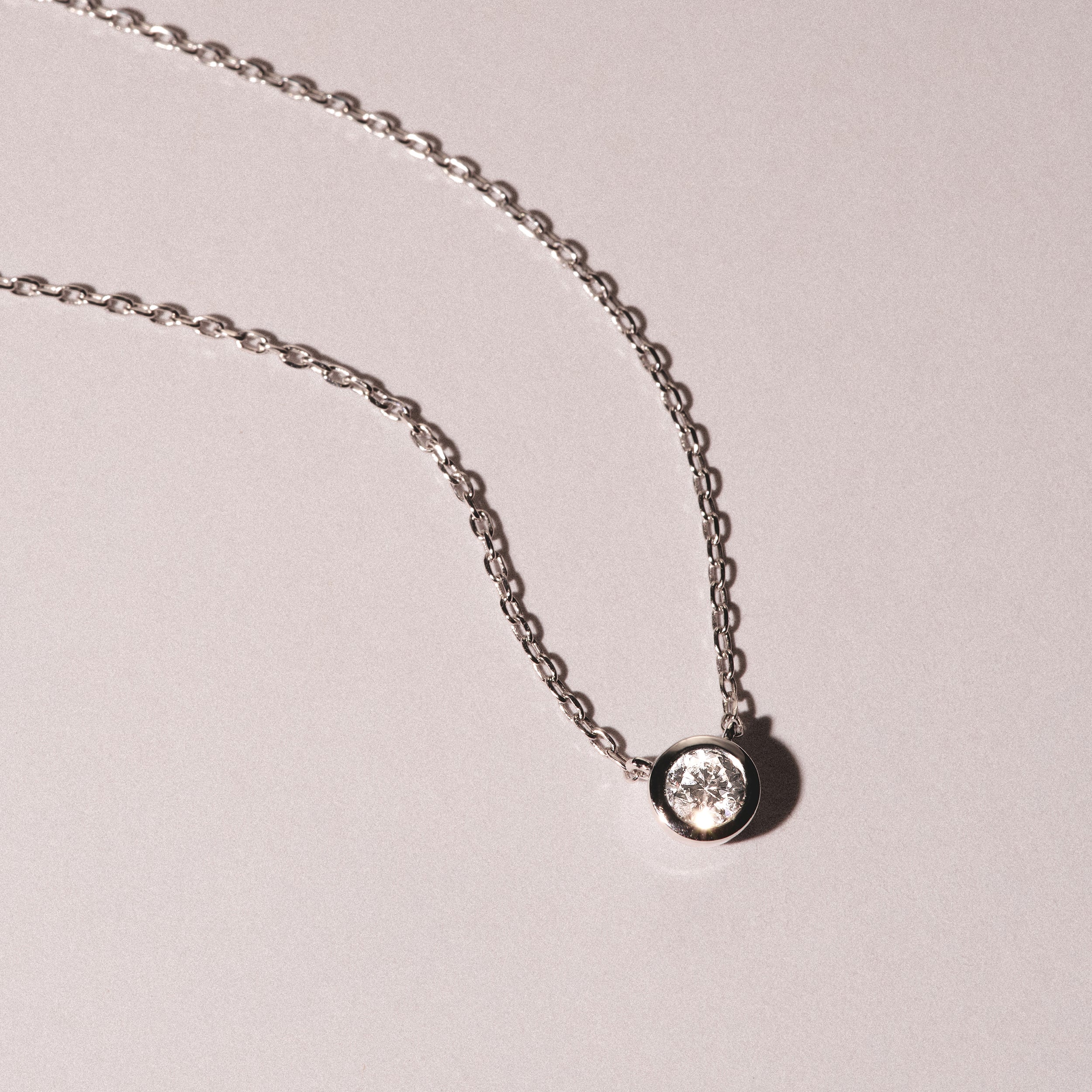 Horizon Round Cut Lab Diamond Solitaire Necklace 0.25ct H/SI in 925 Silver - Image 7