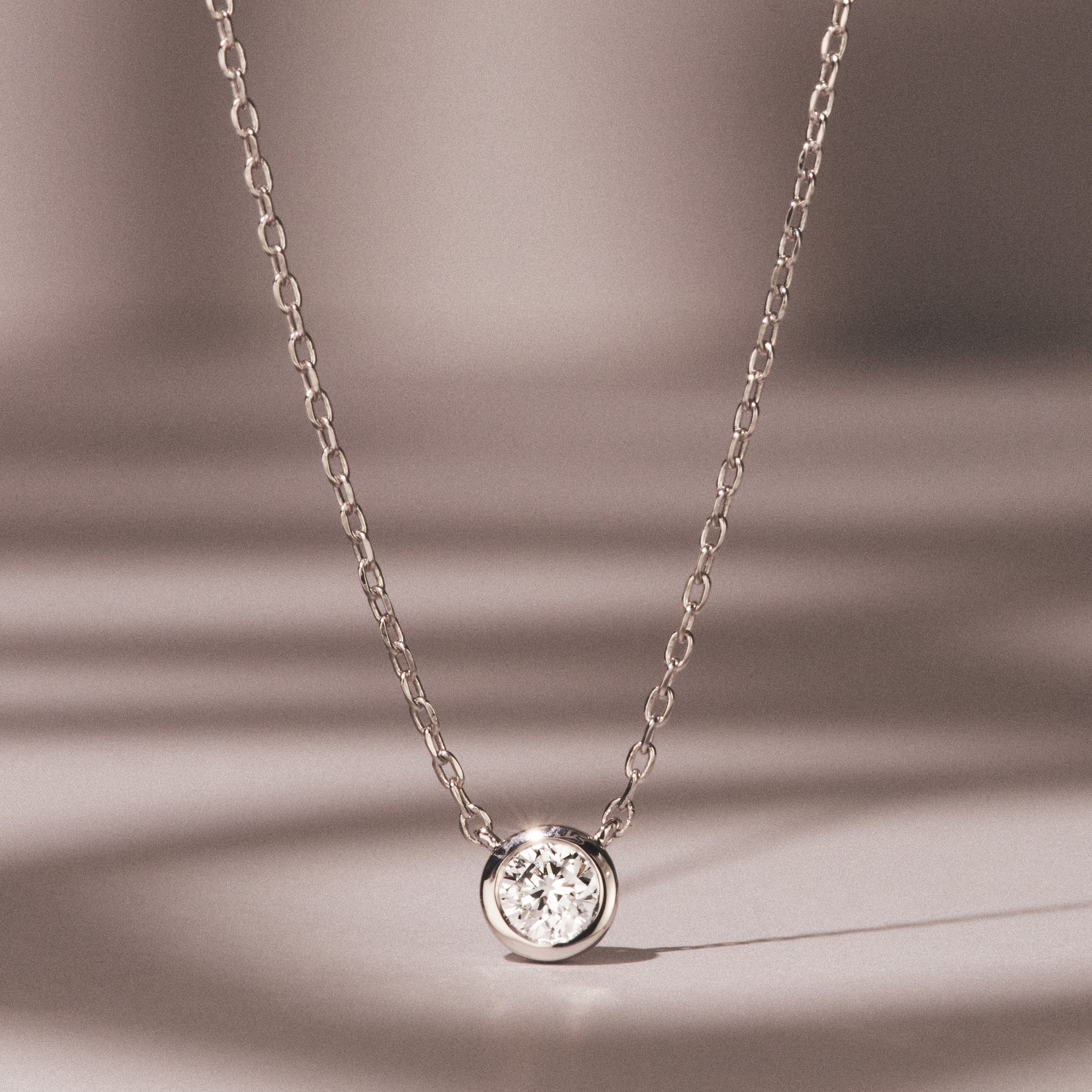 Horizon Round Cut Lab Diamond Solitaire Necklace 0.25ct H/SI in 925 Silver - Image 9