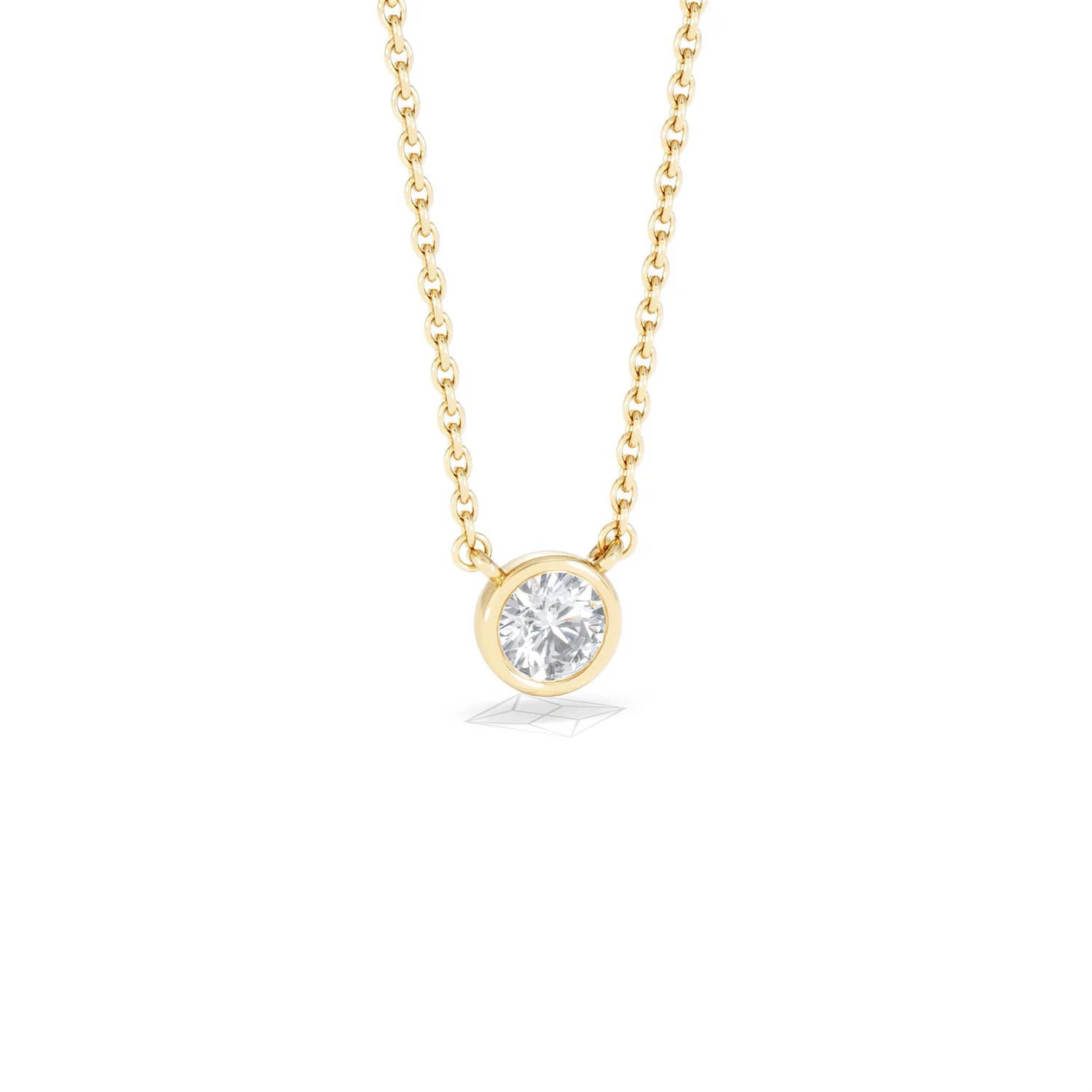 Horizon Round Cut Lab Diamond Solitaire Necklace 0.25ct H/SI in 9K Gold - Image 14