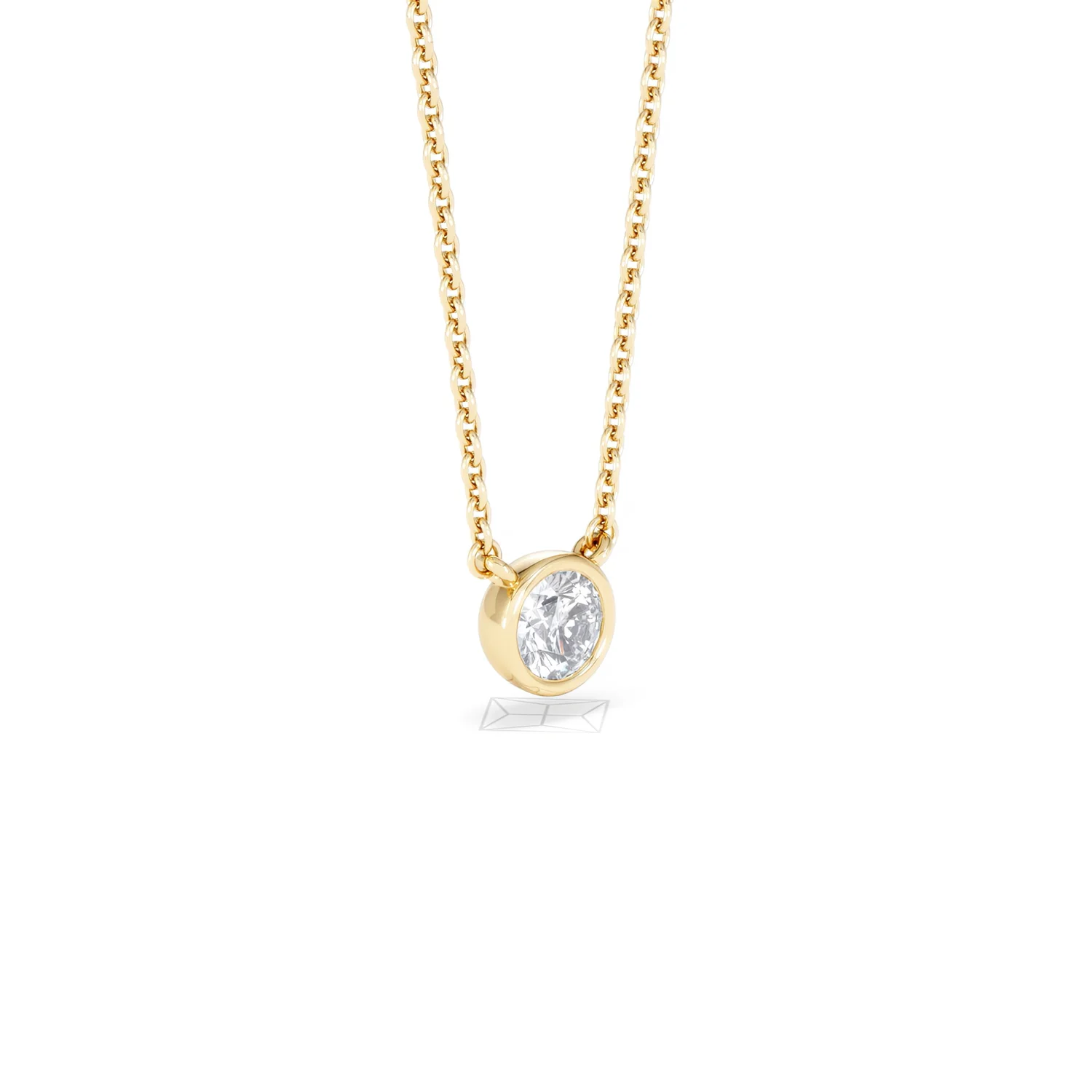 Horizon Round Cut Lab Diamond Solitaire Necklace 0.25ct H/SI in 9K Gold - Image 19