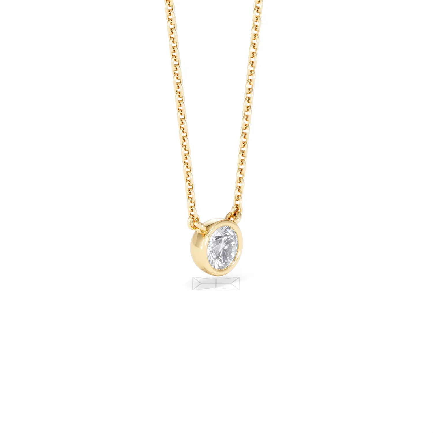 Horizon Round Cut Lab Diamond Solitaire Necklace 0.25ct H/SI in 9K Gold - Image 20