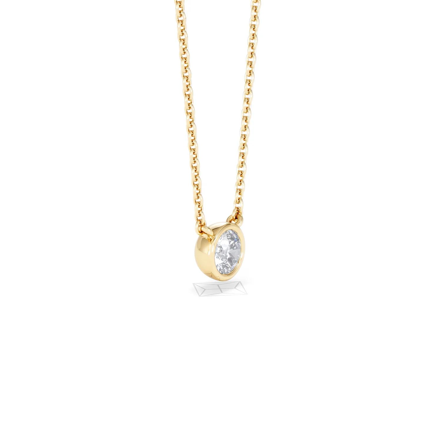 Horizon Round Cut Lab Diamond Solitaire Necklace 0.25ct H/SI in 9K Gold - Image 22