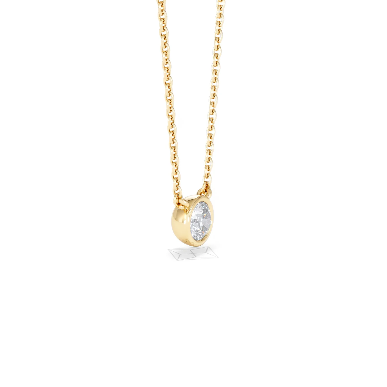 Horizon Round Cut Lab Diamond Solitaire Necklace 0.25ct H/SI in 9K Gold - Image 23