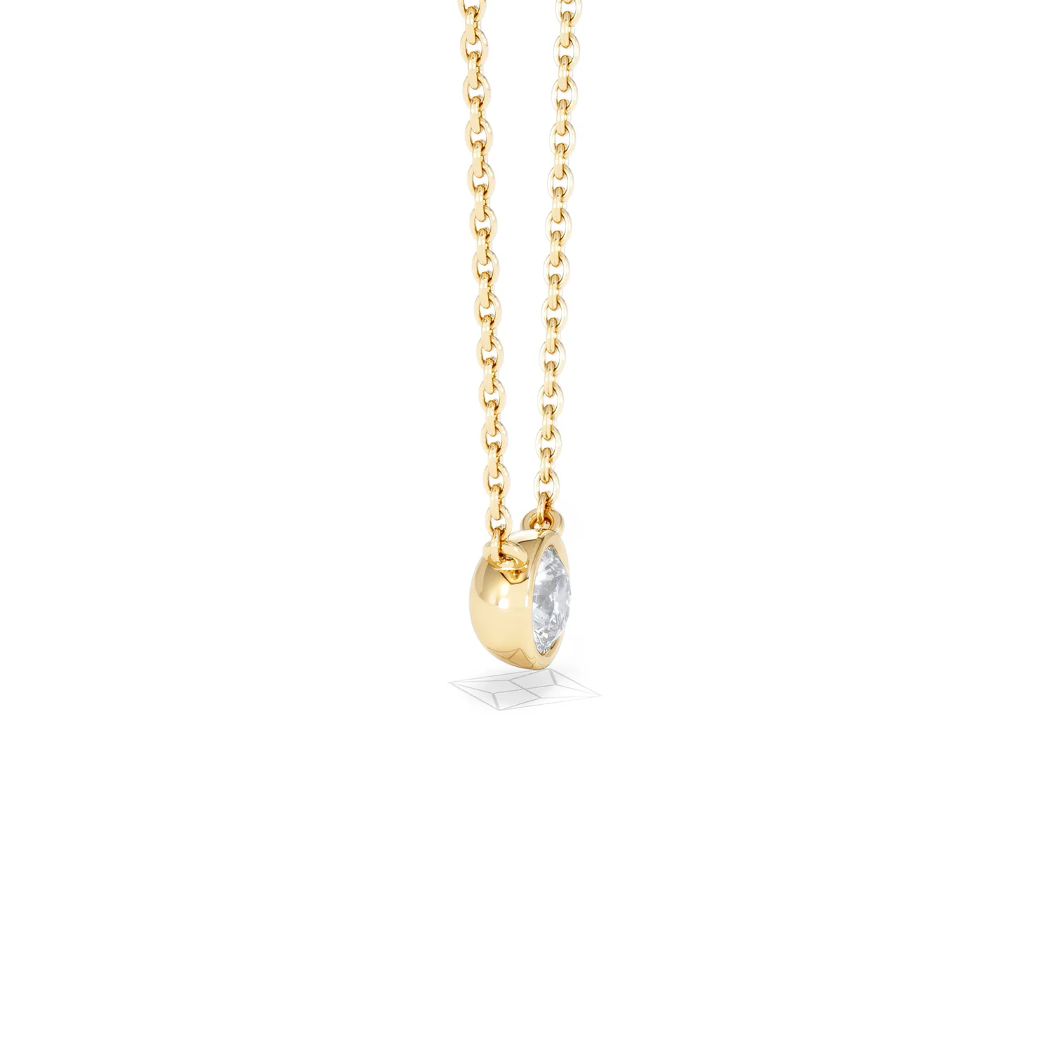 Horizon Round Cut Lab Diamond Solitaire Necklace 0.25ct H/SI in 9K Gold - Image 26