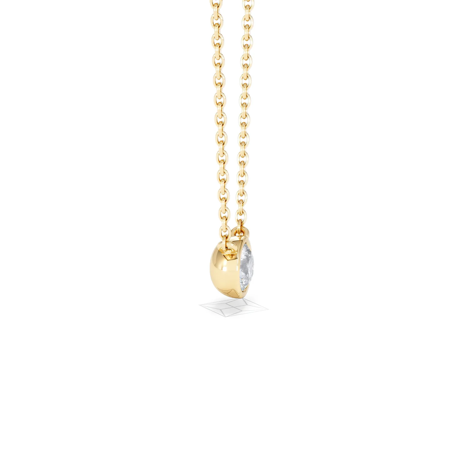 Horizon Round Cut Lab Diamond Solitaire Necklace 0.25ct H/SI in 9K Gold - Image 27