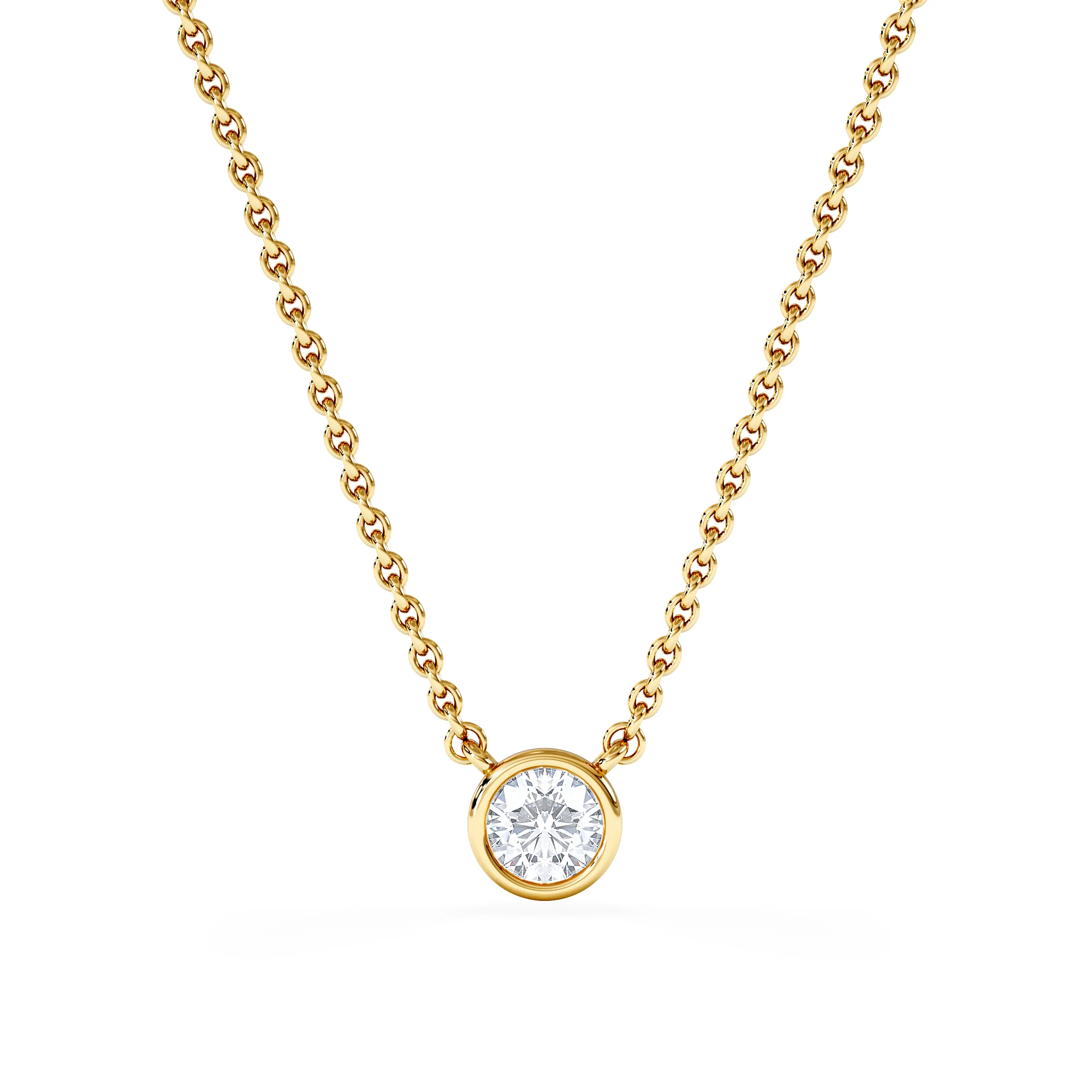 Horizon Round Cut Lab Diamond Solitaire Necklace 0.25ct H/SI in 9K Gold - Image 3