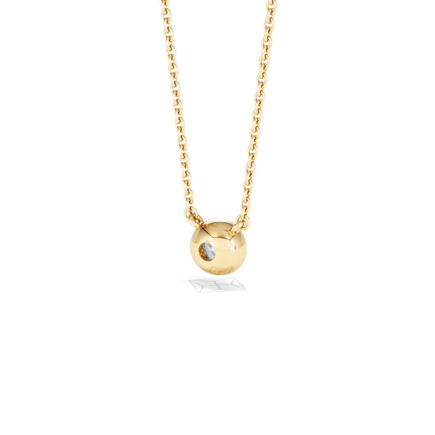 Horizon Round Cut Lab Diamond Solitaire Necklace 0.25ct H/SI in 9K Gold - Image 43