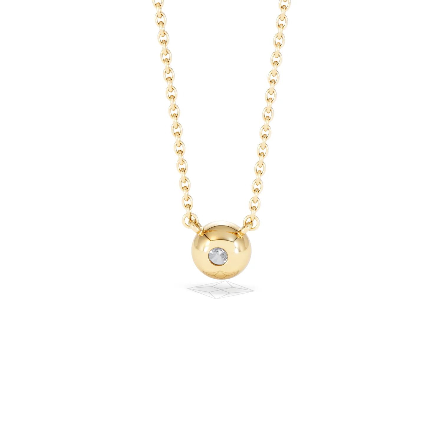 Horizon Round Cut Lab Diamond Solitaire Necklace 0.25ct H/SI in 9K Gold - Image 48
