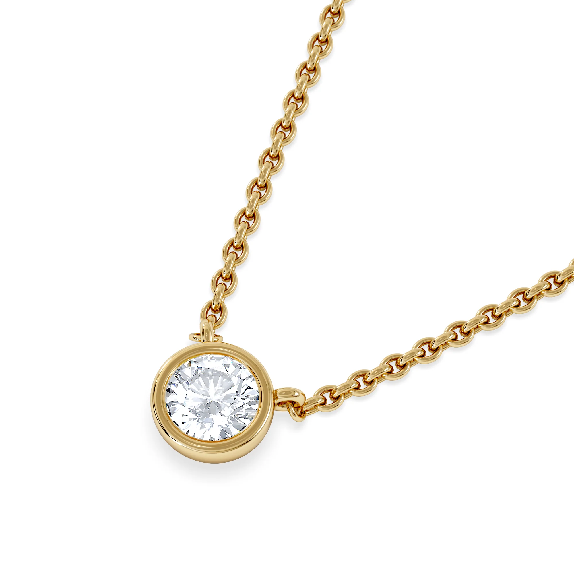 Horizon Round Cut Lab Diamond Solitaire Necklace 0.25ct H/SI in 9K Gold - Image 5