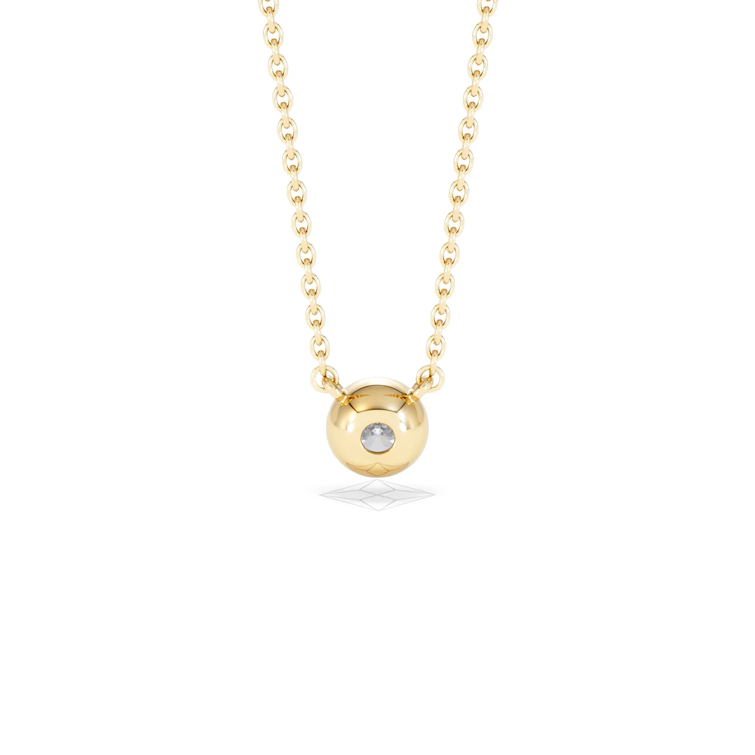 Horizon Round Cut Lab Diamond Solitaire Necklace 0.25ct H/SI in 9K Gold - Image 50
