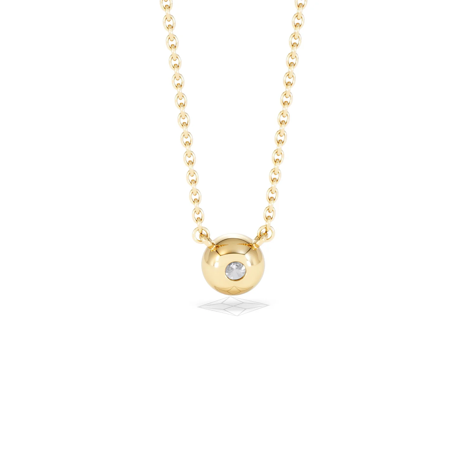Horizon Round Cut Lab Diamond Solitaire Necklace 0.25ct H/SI in 9K Gold - Image 51