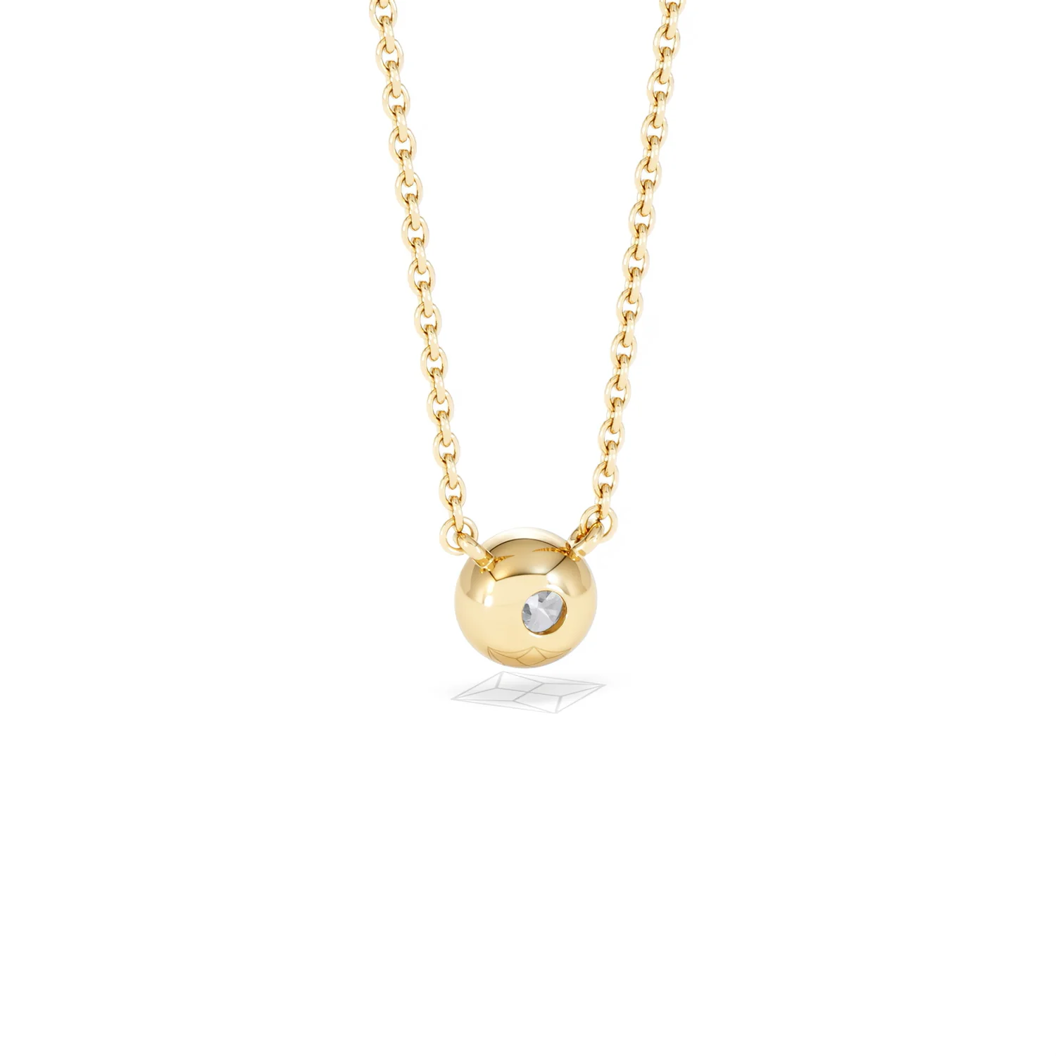 Horizon Round Cut Lab Diamond Solitaire Necklace 0.25ct H/SI in 9K Gold - Image 54