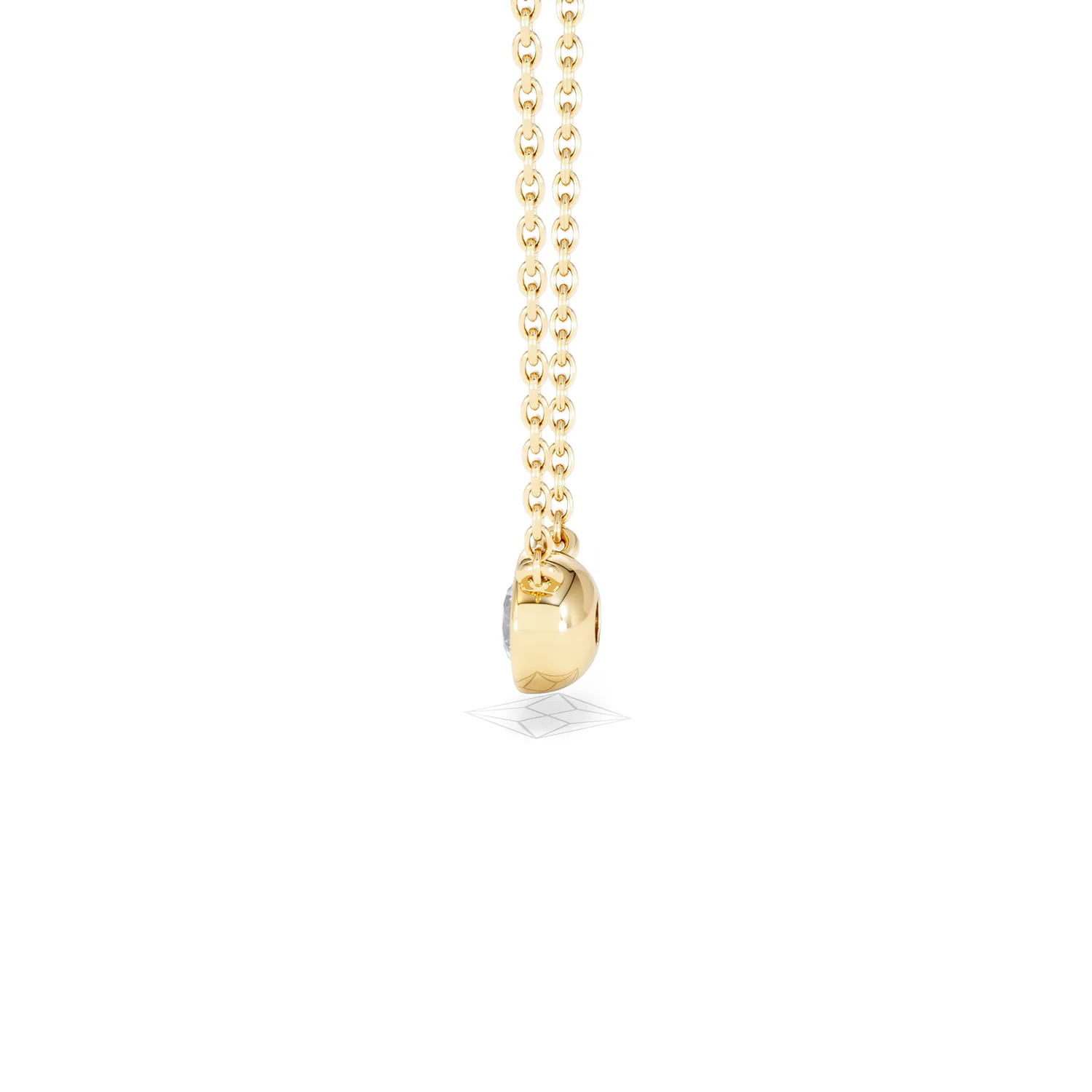 Horizon Round Cut Lab Diamond Solitaire Necklace 0.25ct H/SI in 9K Gold - Image 68