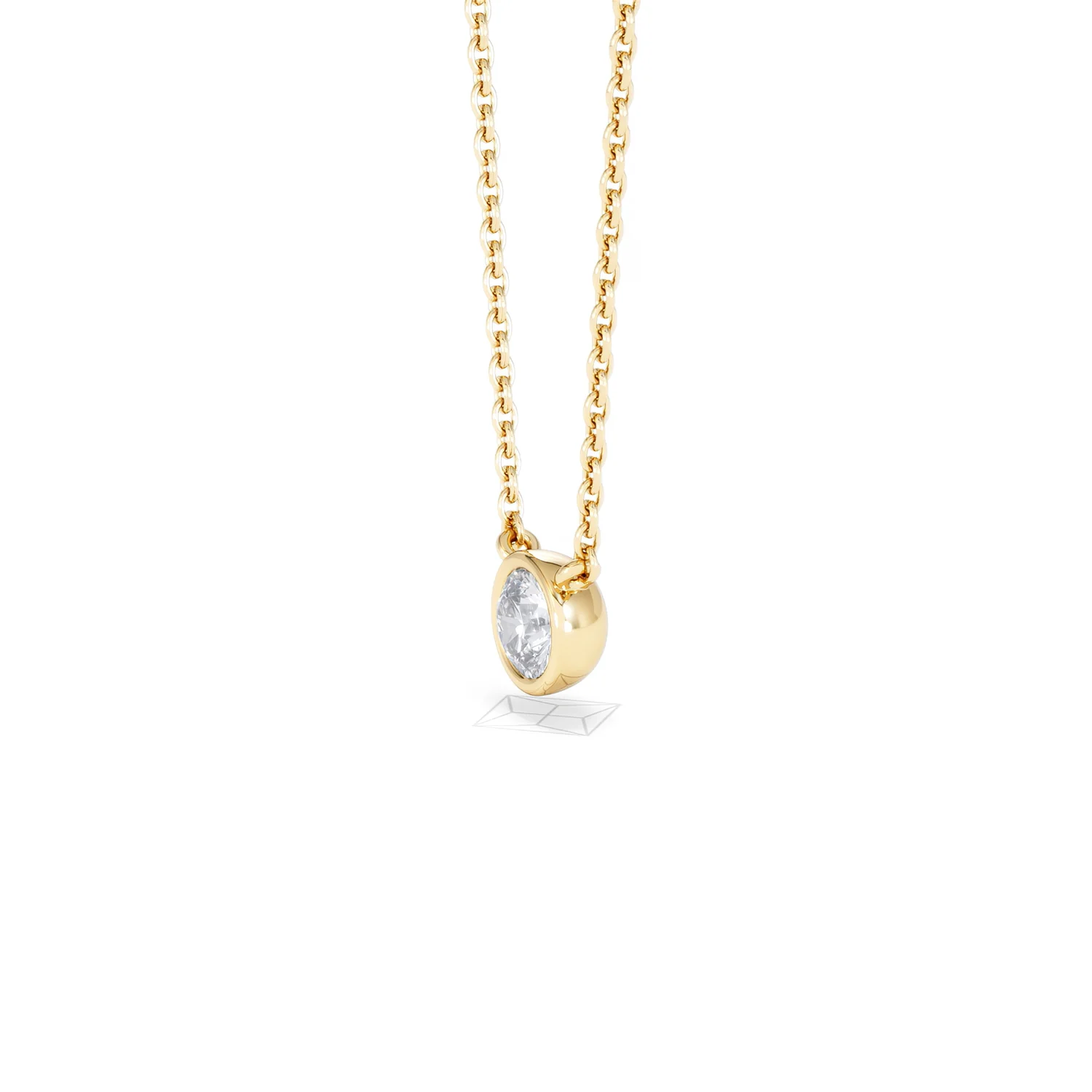 Horizon Round Cut Lab Diamond Solitaire Necklace 0.25ct H/SI in 9K Gold - Image 76