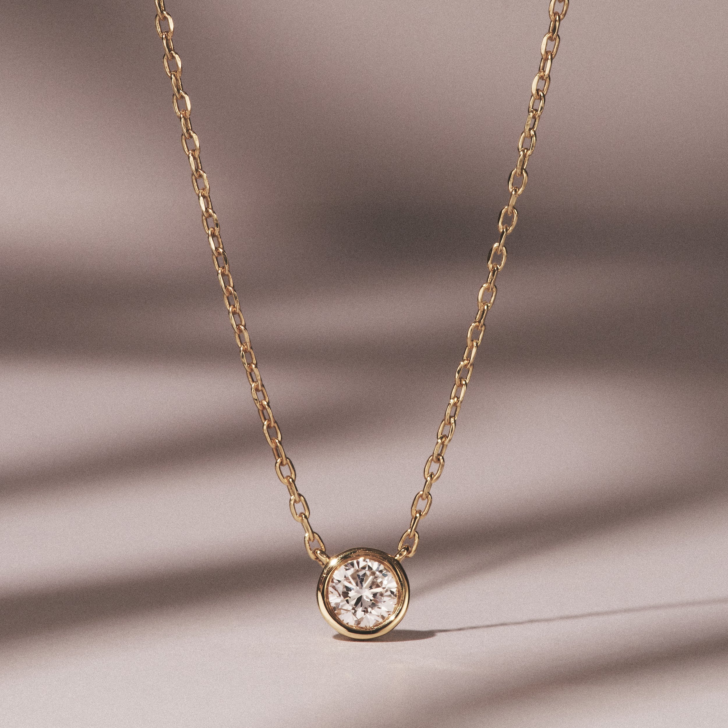 Horizon Round Cut Lab Diamond Solitaire Necklace 0.25ct H/SI in 9K Gold - Image 8