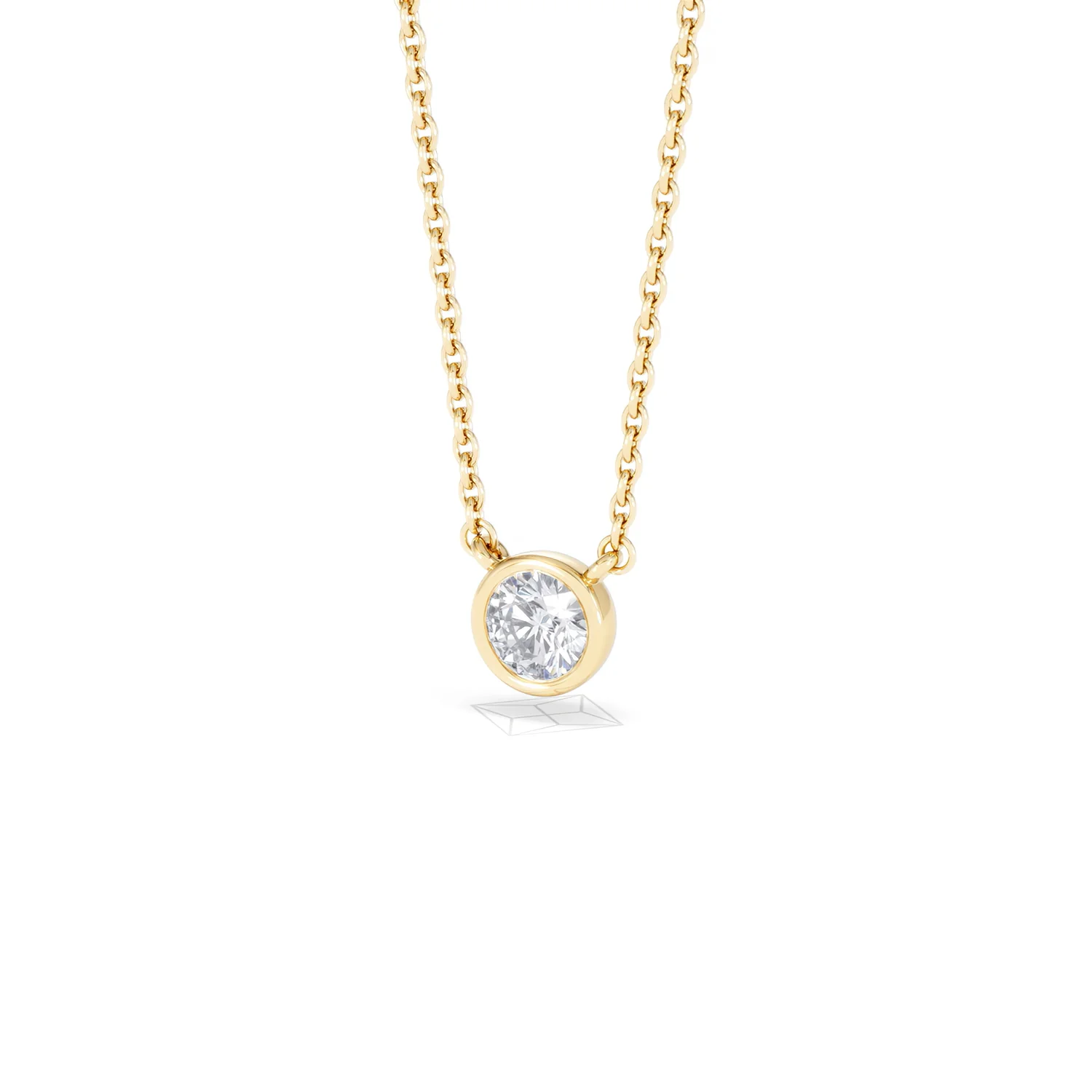 Horizon Round Cut Lab Diamond Solitaire Necklace 0.25ct H/SI in 9K Gold - Image 84
